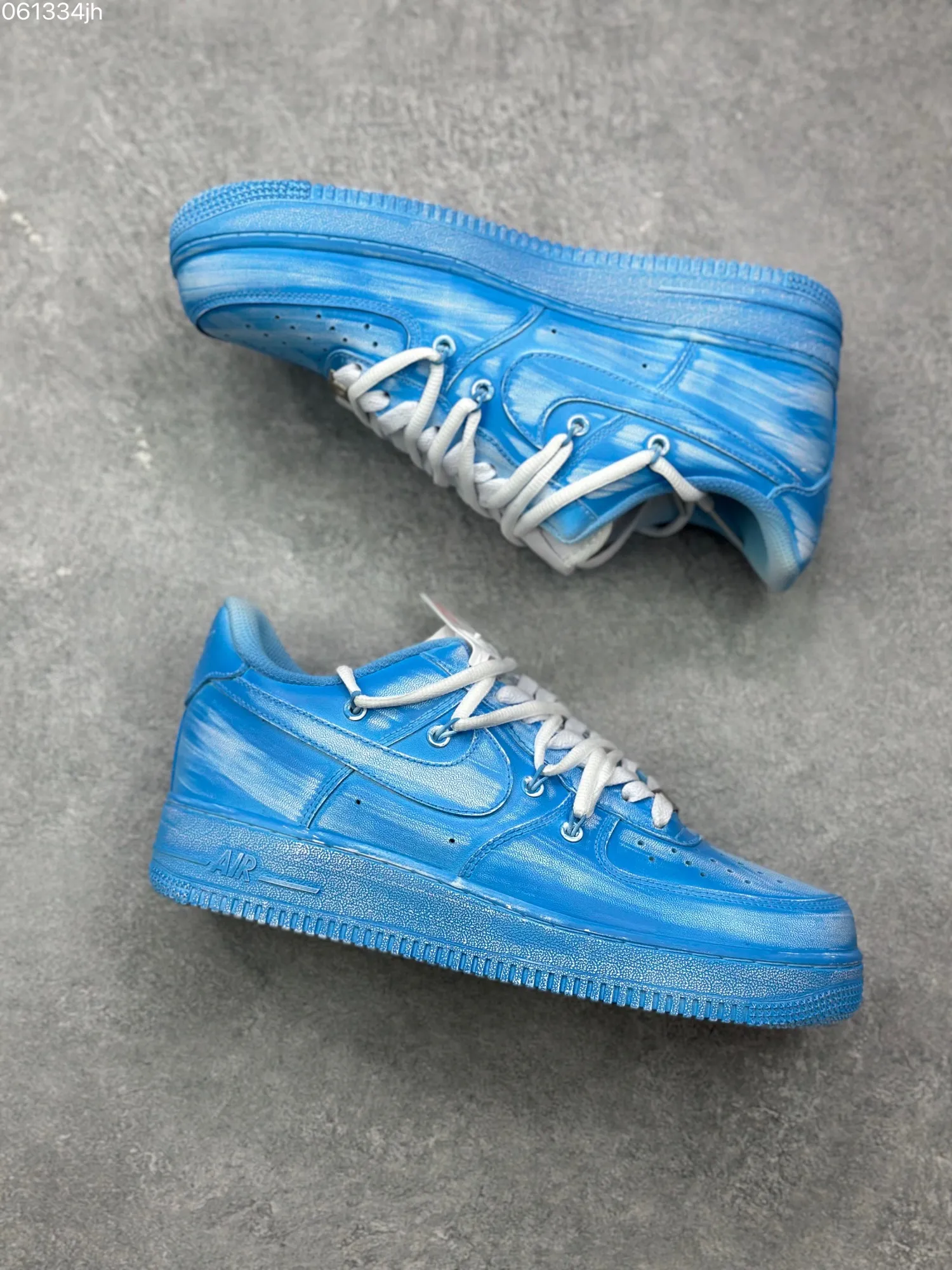 Nike Air Force 1 ’07 Custom Tie-Dye Blue Low-Top Rep Shoes with Dual Laces – Top Fake Nike Sneakers MultiPurpose 1071