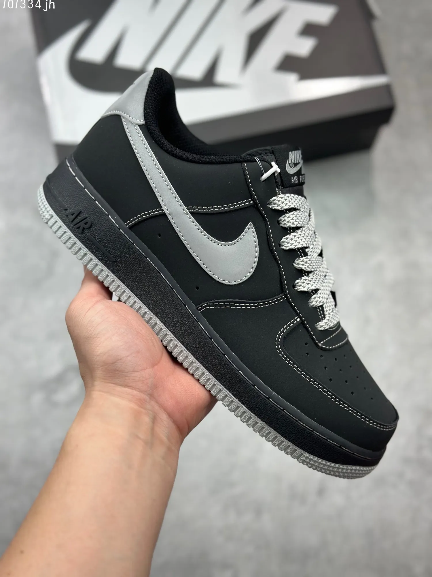 BestValue Nike Air Force 1 ’07 Low Black Silver  Shoes – Custom Edition Rep Shoes & Best Replica Sneakers 1026