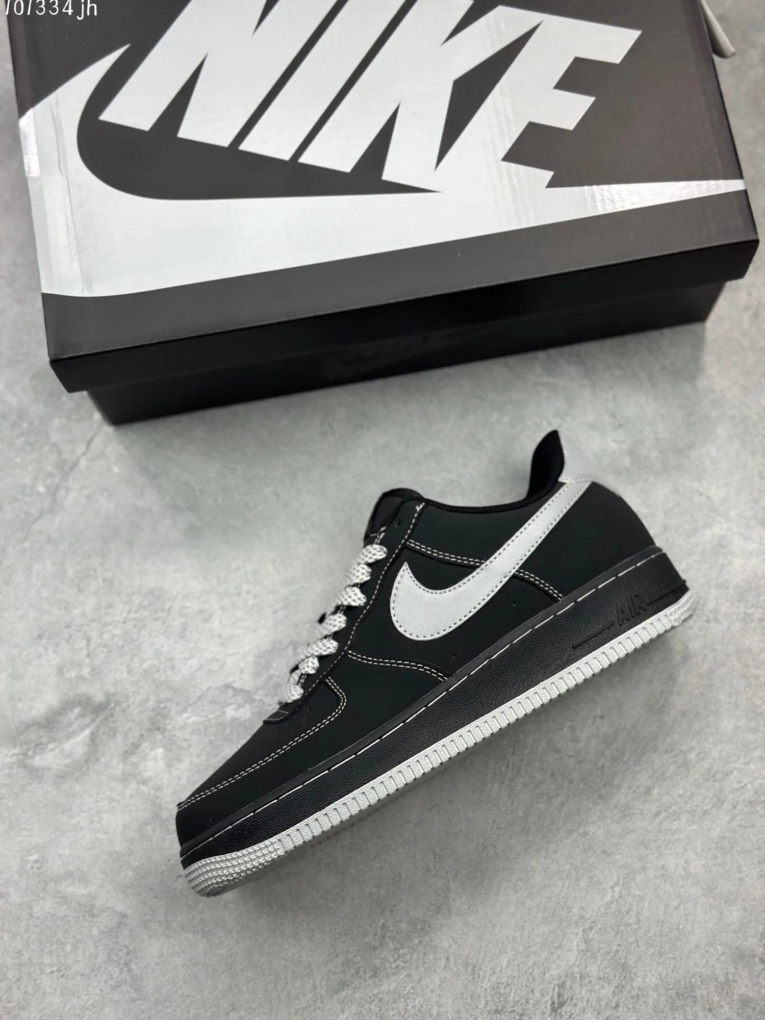 BestValue Nike Air Force 1 ’07 Low Black Silver  Shoes – Custom Edition Rep Shoes & Best Replica Sneakers 1026