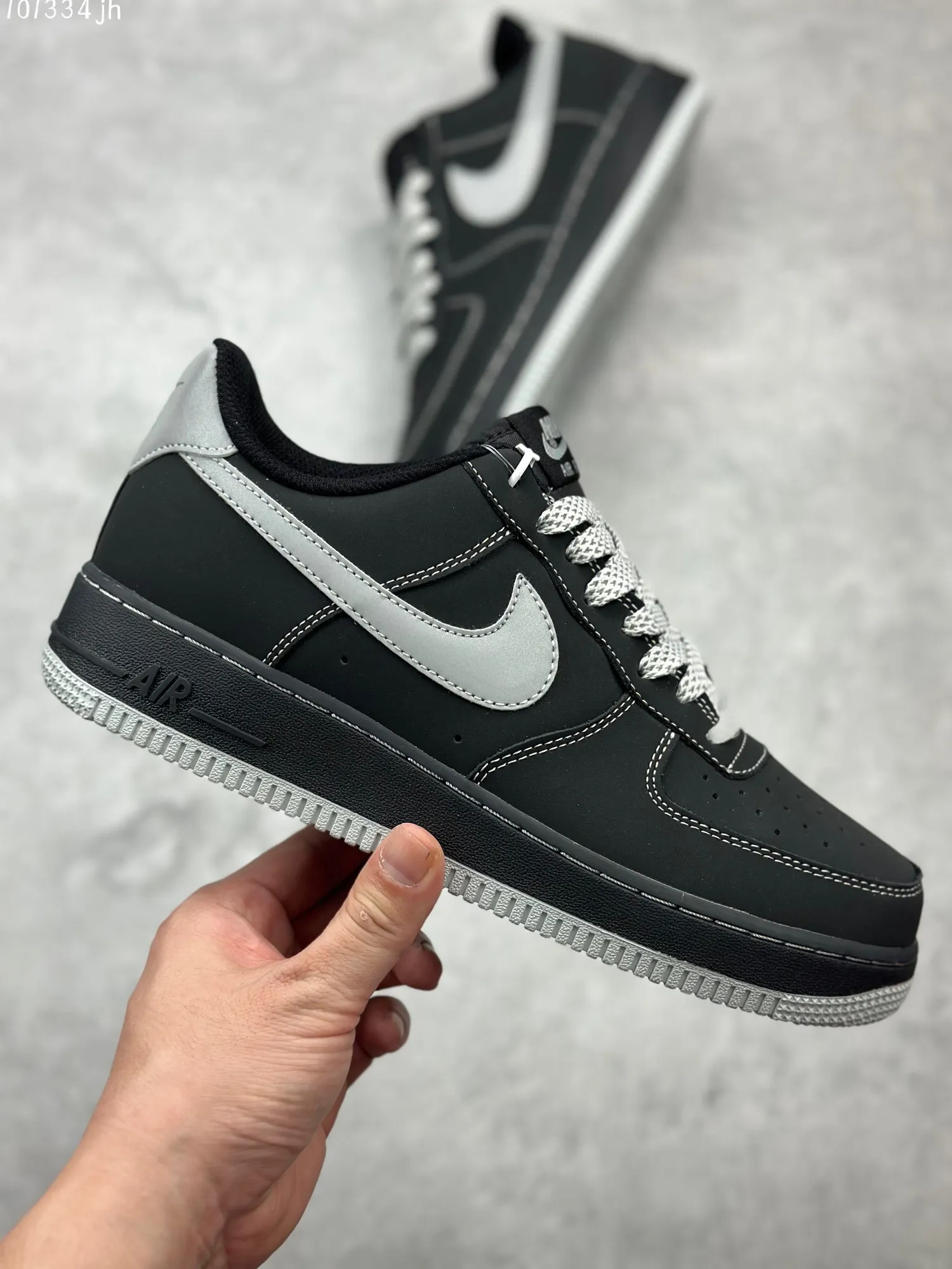 BestValue Nike Air Force 1 ’07 Low Black Silver  Shoes – Custom Edition Rep Shoes & Best Replica Sneakers 1026
