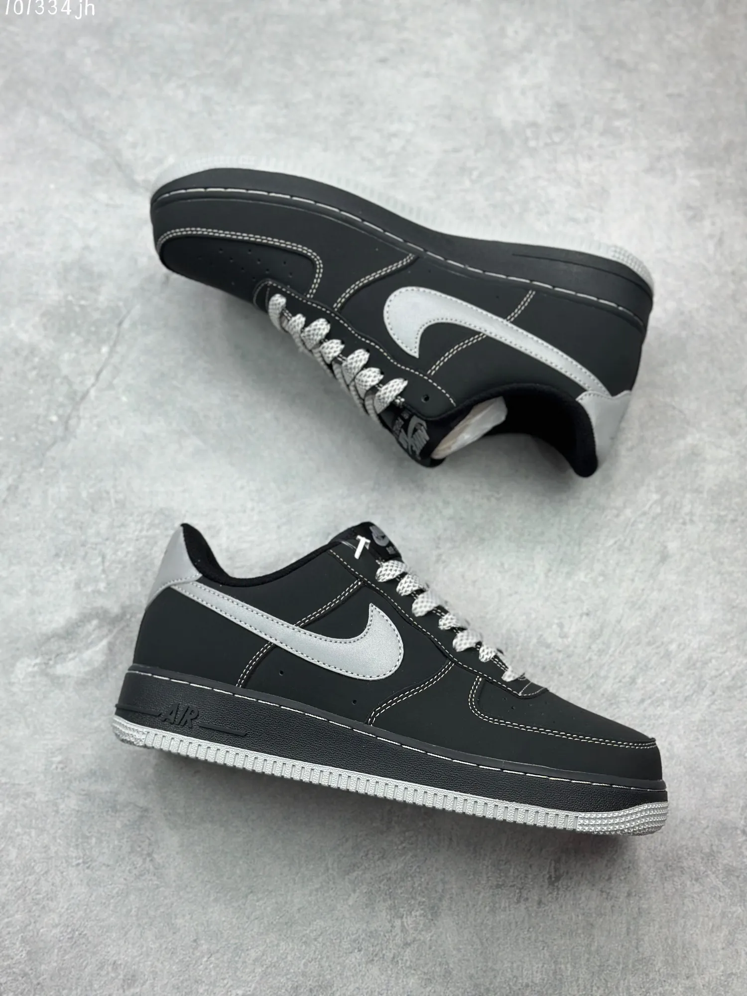BestValue Nike Air Force 1 ’07 Low Black Silver  Shoes – Custom Edition Rep Shoes & Best Replica Sneakers 1026