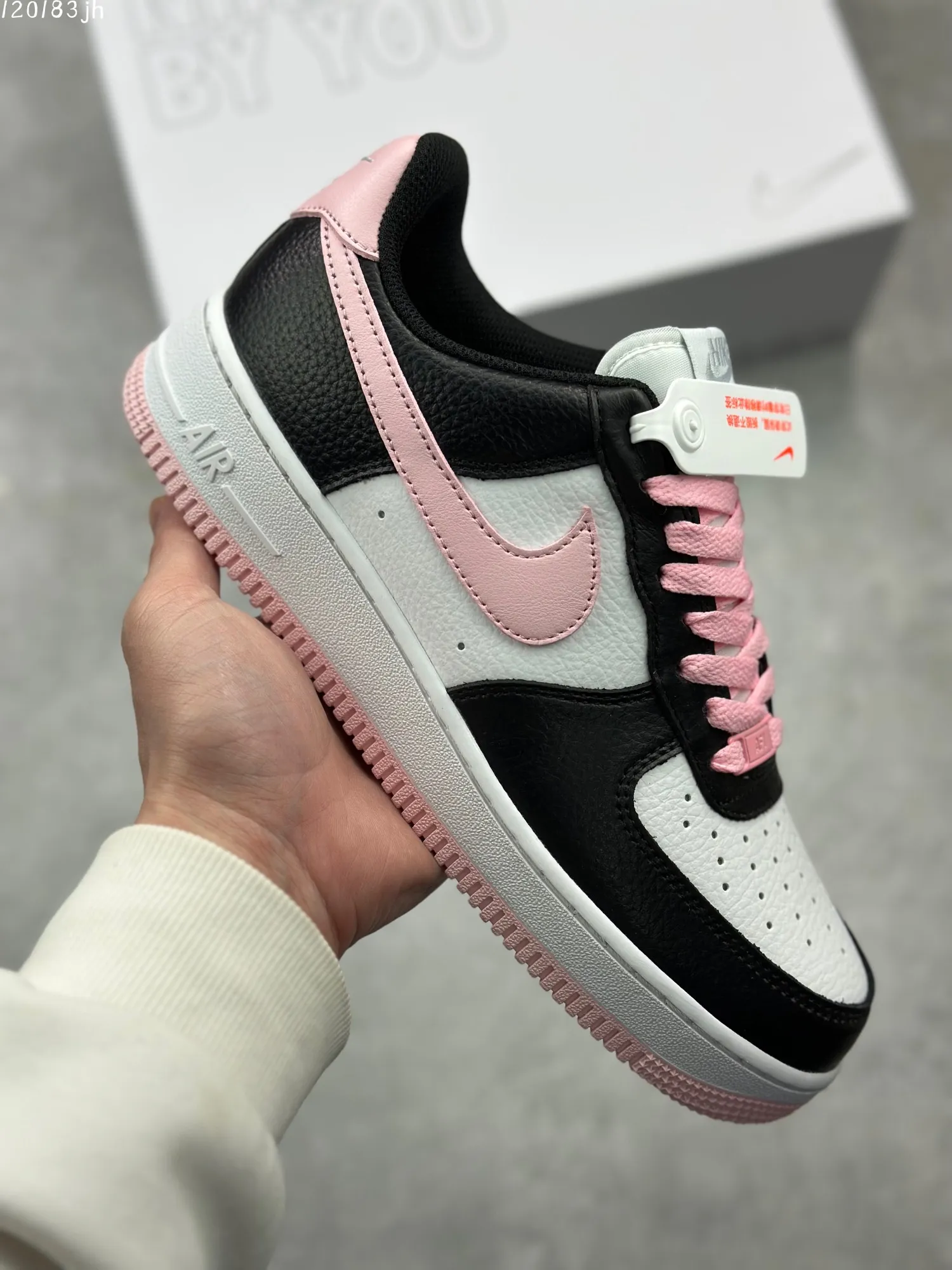 NewStyle Nike Air Force 1 ’07 Low  Shoes – Black White Pink, Best Replica Sneakers, Style: AA1366- 1009