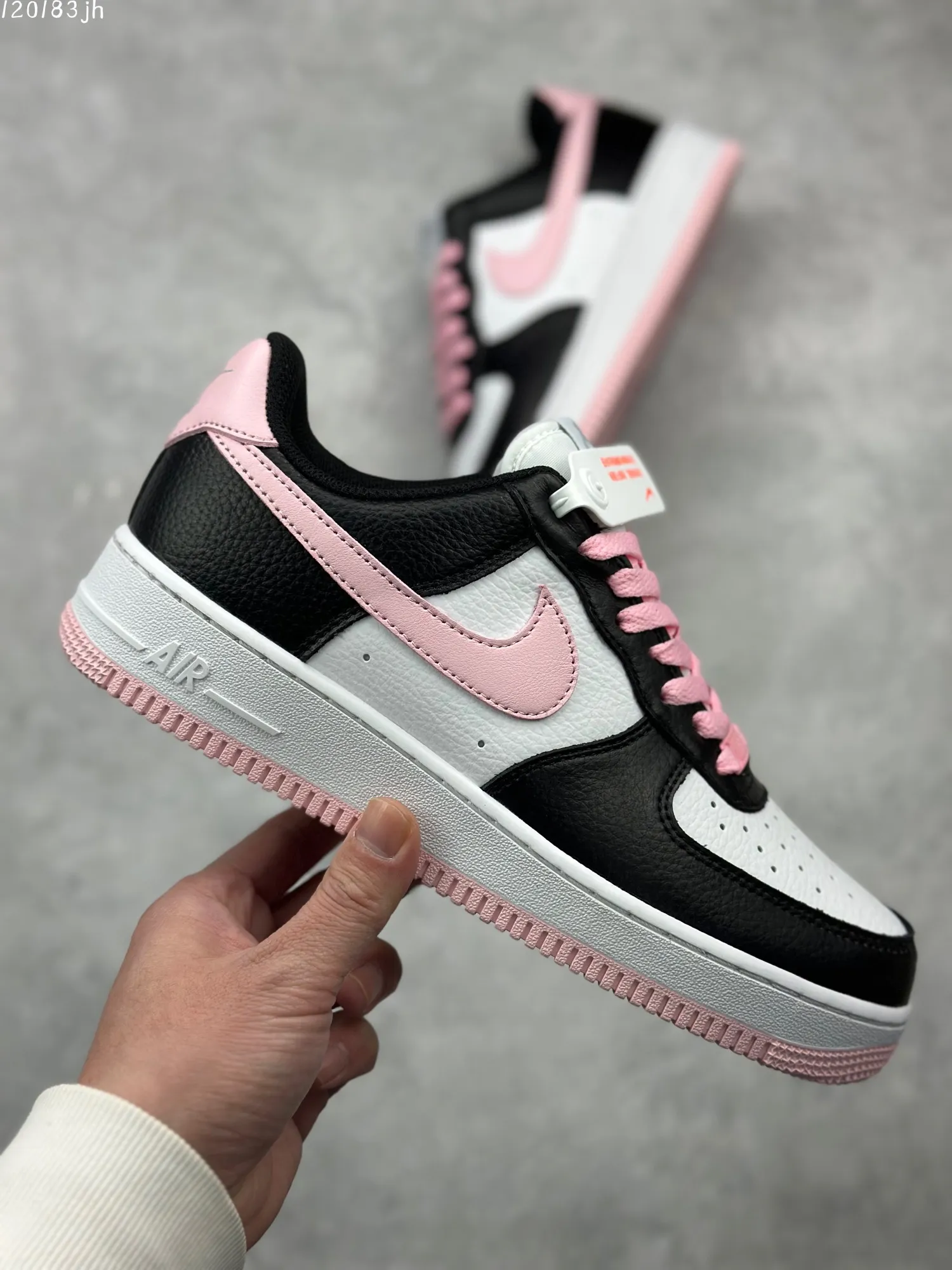 NewStyle Nike Air Force 1 ’07 Low  Shoes – Black White Pink, Best Replica Sneakers, Style: AA1366- 1009