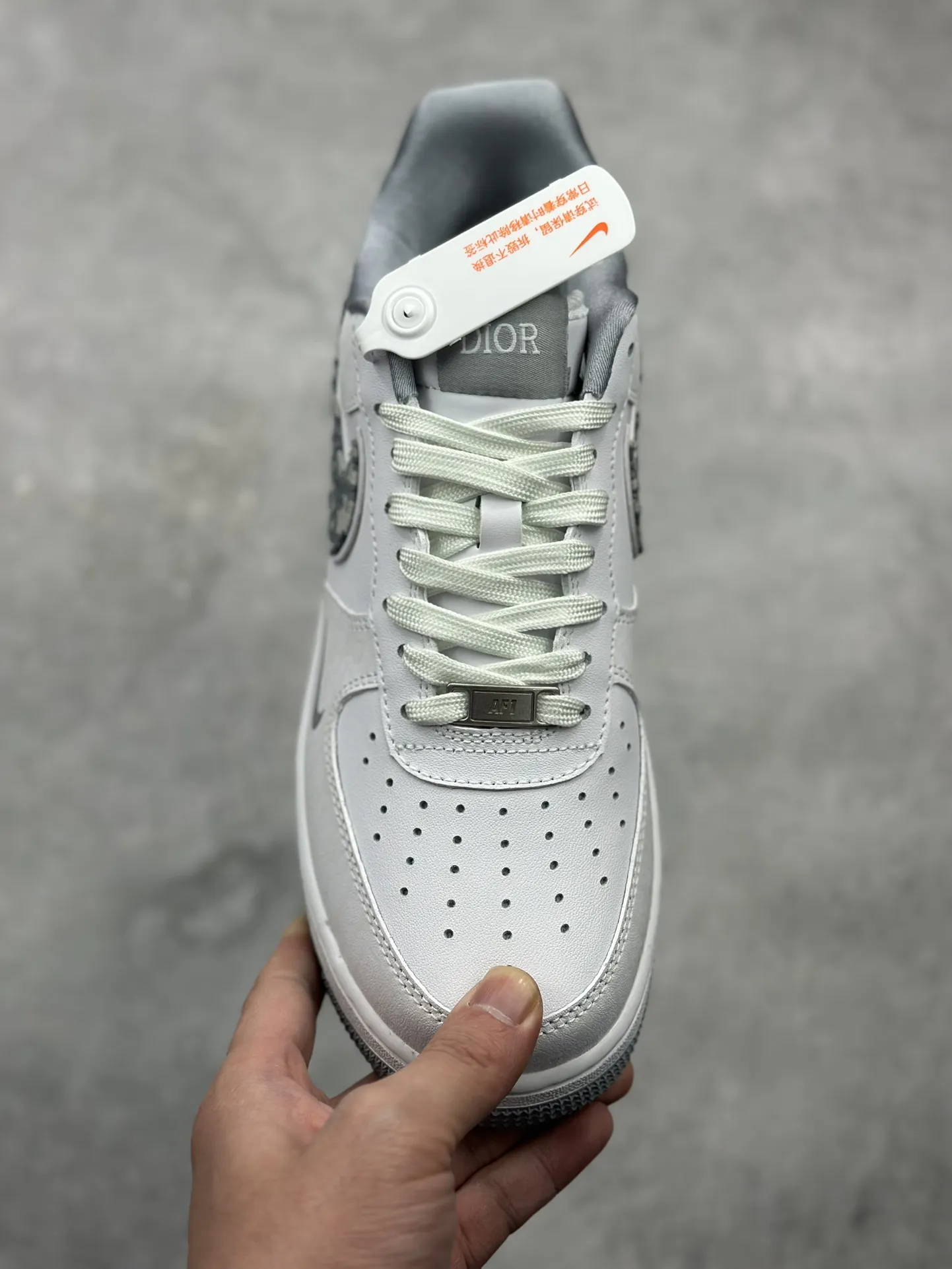 Nike Air Force 1 ’07 Low  Shoes – Grey White, Dior Edition, Best Replica Sneakers, Multiple Sizes Available (AA1366- Affordable 1010