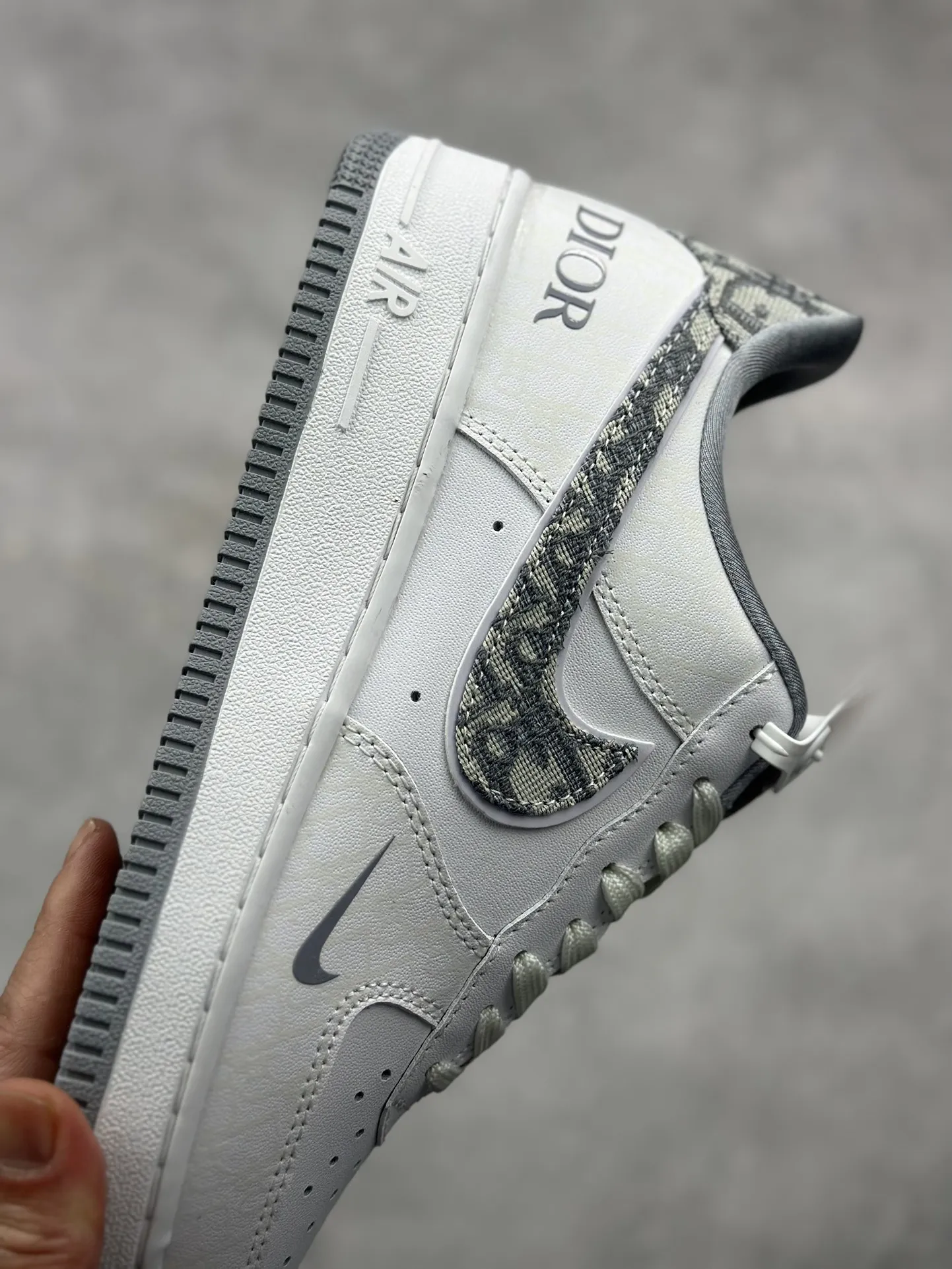 Nike Air Force 1 ’07 Low  Shoes – Grey White, Dior Edition, Best Replica Sneakers, Multiple Sizes Available (AA1366- Affordable 1010