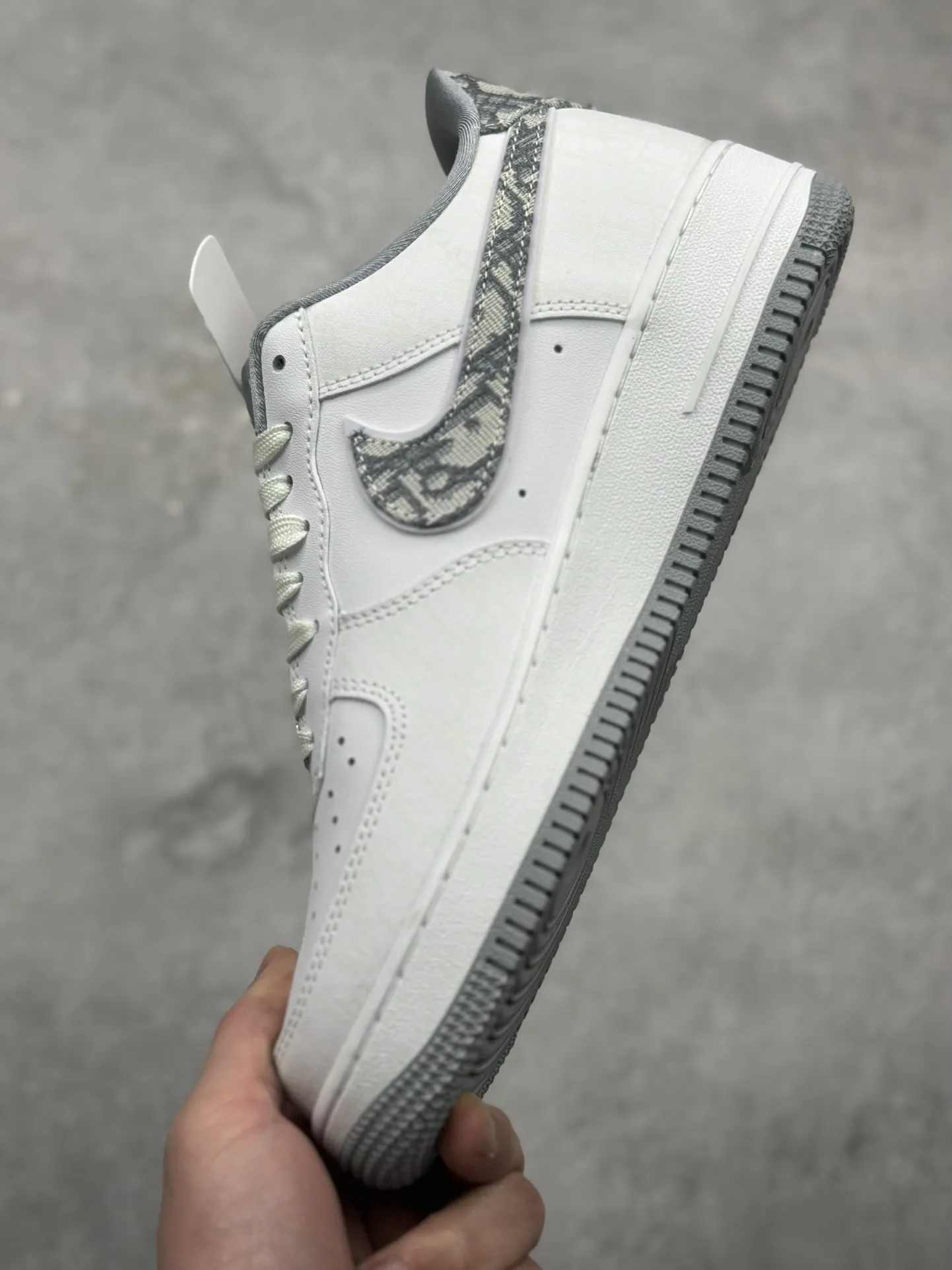 Nike Air Force 1 ’07 Low  Shoes – Grey White, Dior Edition, Best Replica Sneakers, Multiple Sizes Available (AA1366- Affordable 1010