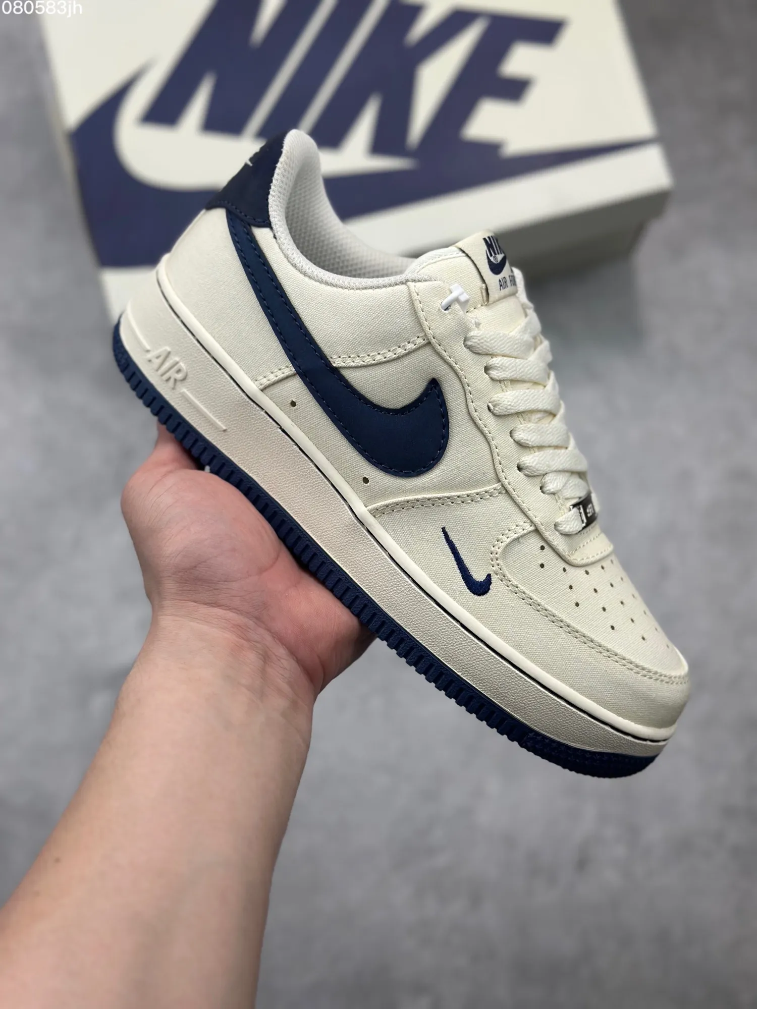 Durable Nike Air Force 1 ’07 Low Cream Blue Canvas  Shoes – Best Replica Sneakers & Rep Shoes Online – TQ1456- 1055