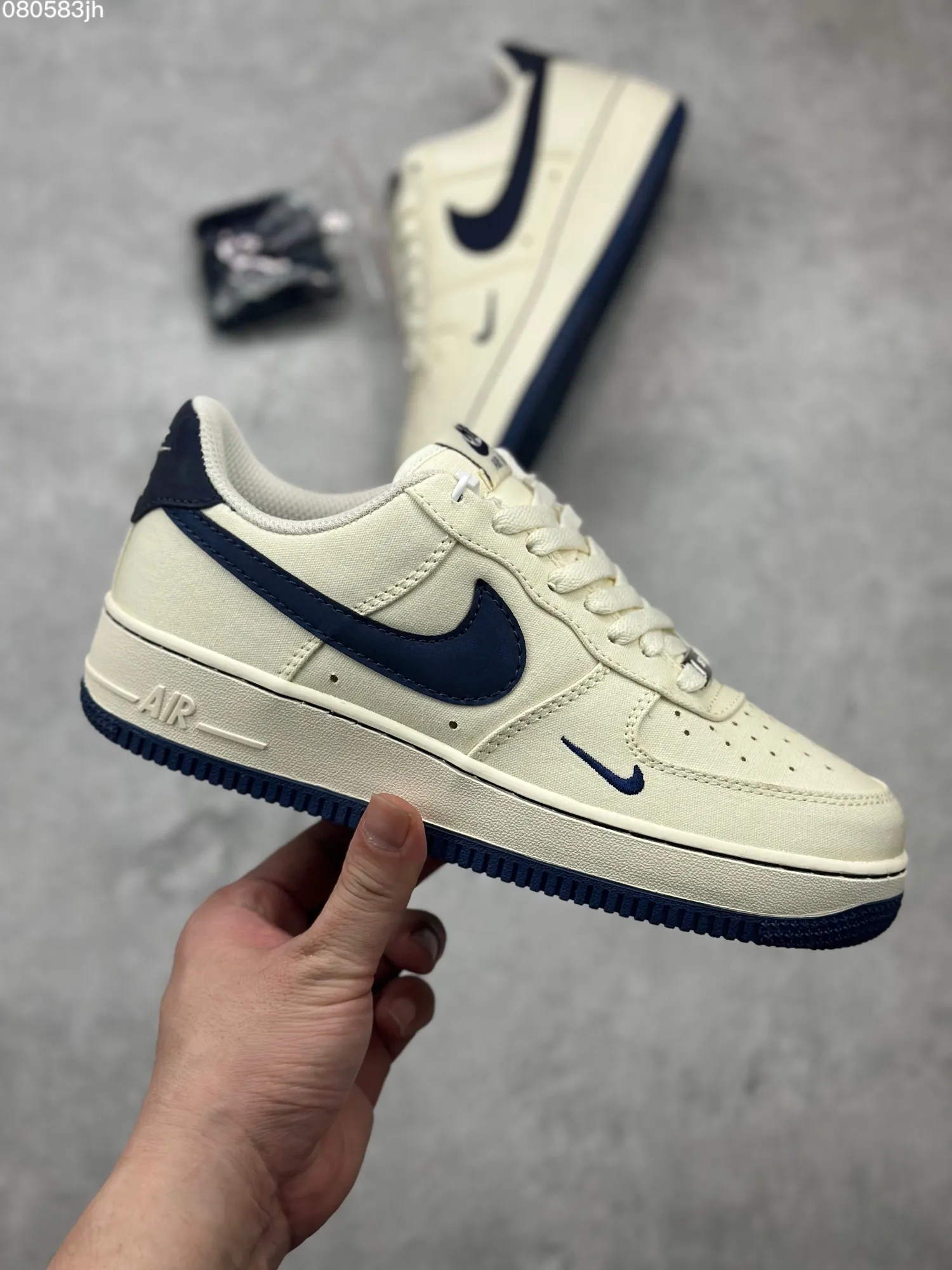 Durable Nike Air Force 1 ’07 Low Cream Blue Canvas  Shoes – Best Replica Sneakers & Rep Shoes Online – TQ1456- 1055