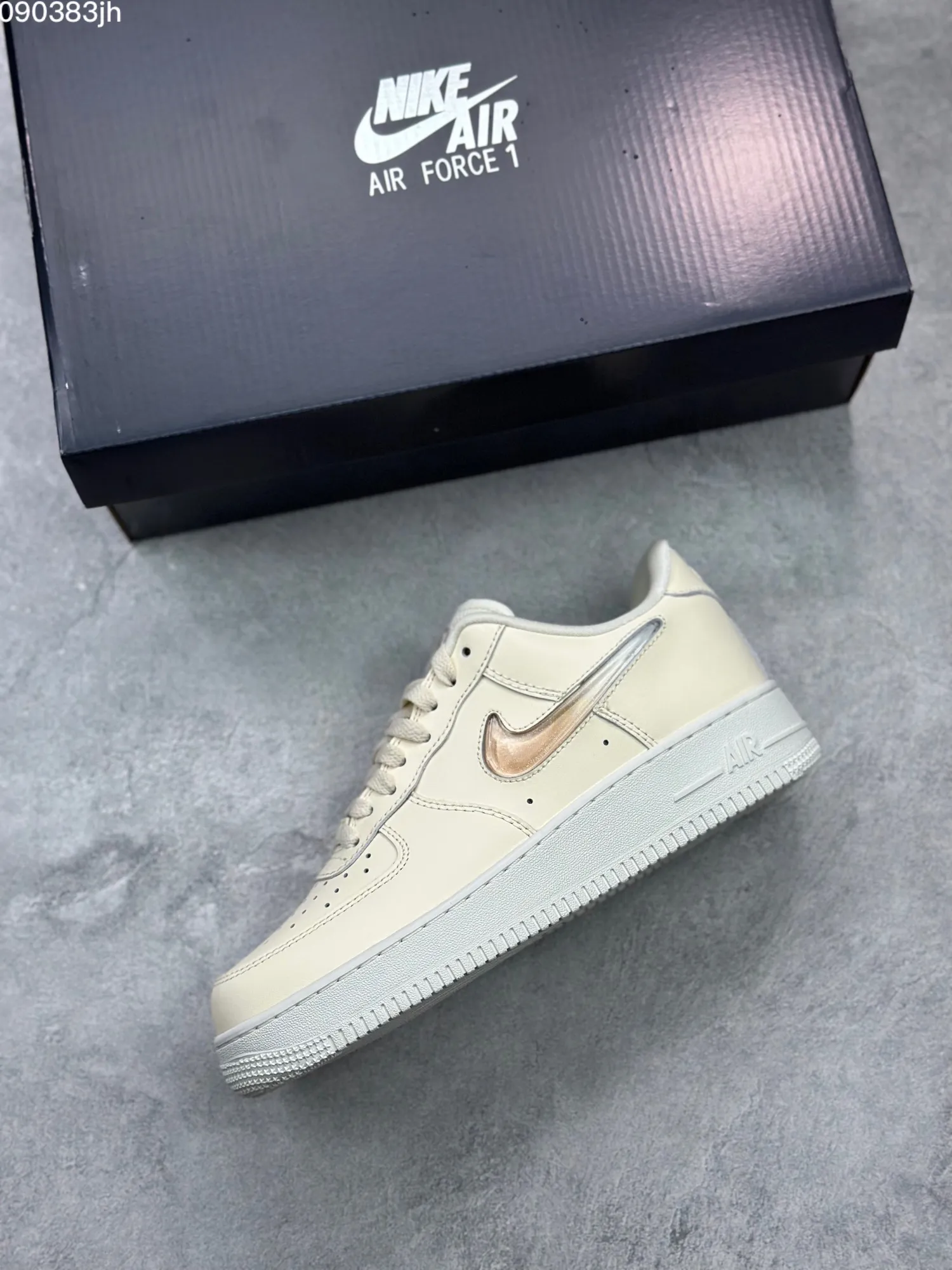 Nike Air Force 1 ’07 Low Cream Metallic Swoosh  Sneakers – Top Rep Shoes & Best Replica Sneakers – DB3301- Breathable 1043