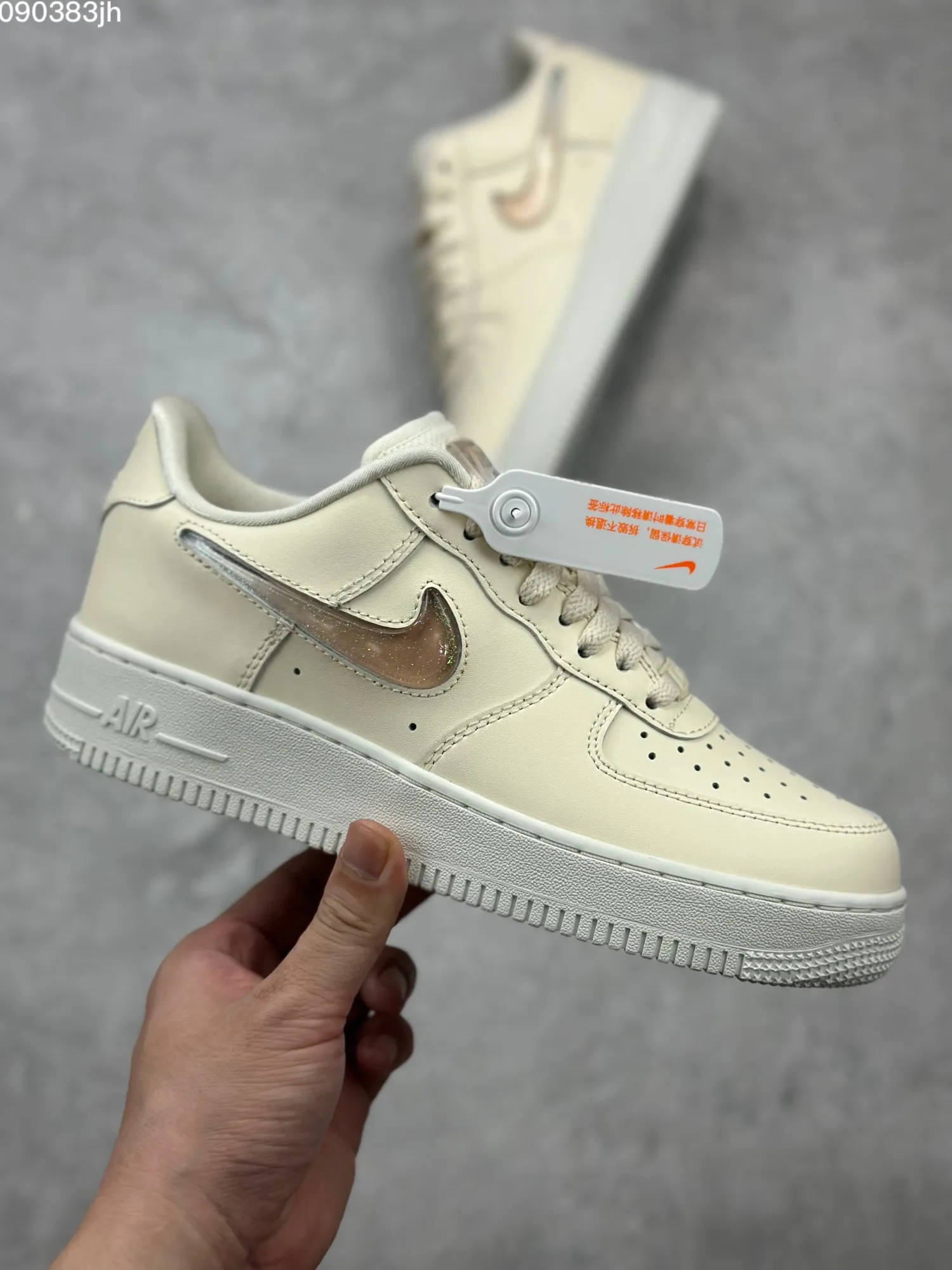 Nike Air Force 1 ’07 Low Cream Metallic Swoosh  Sneakers – Top Rep Shoes & Best Replica Sneakers – DB3301- Breathable 1043