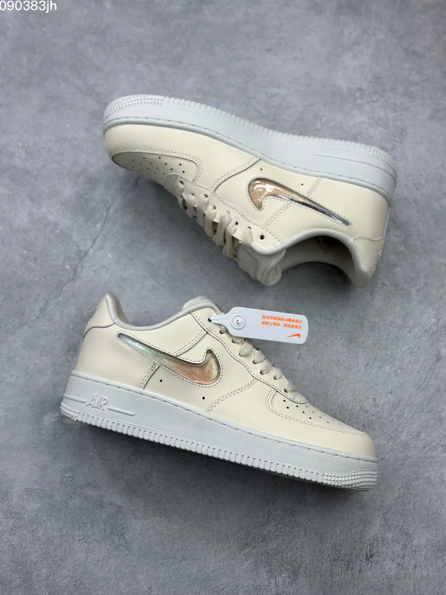 Nike Air Force 1 ’07 Low Cream Metallic Swoosh  Sneakers – Top Rep Shoes & Best Replica Sneakers – DB3301- Breathable 1043