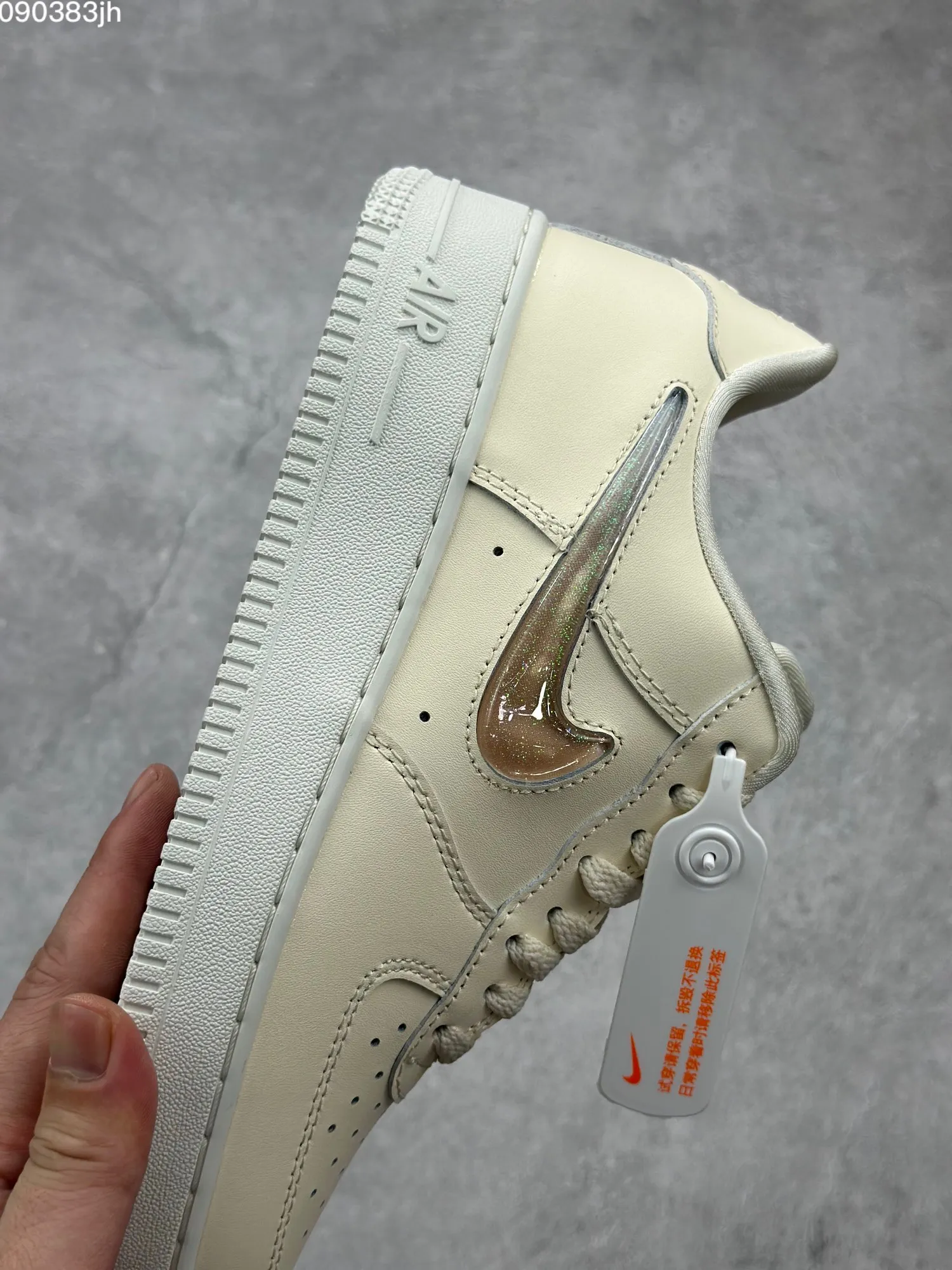 Nike Air Force 1 ’07 Low Cream Metallic Swoosh  Sneakers – Top Rep Shoes & Best Replica Sneakers – DB3301- Breathable 1043