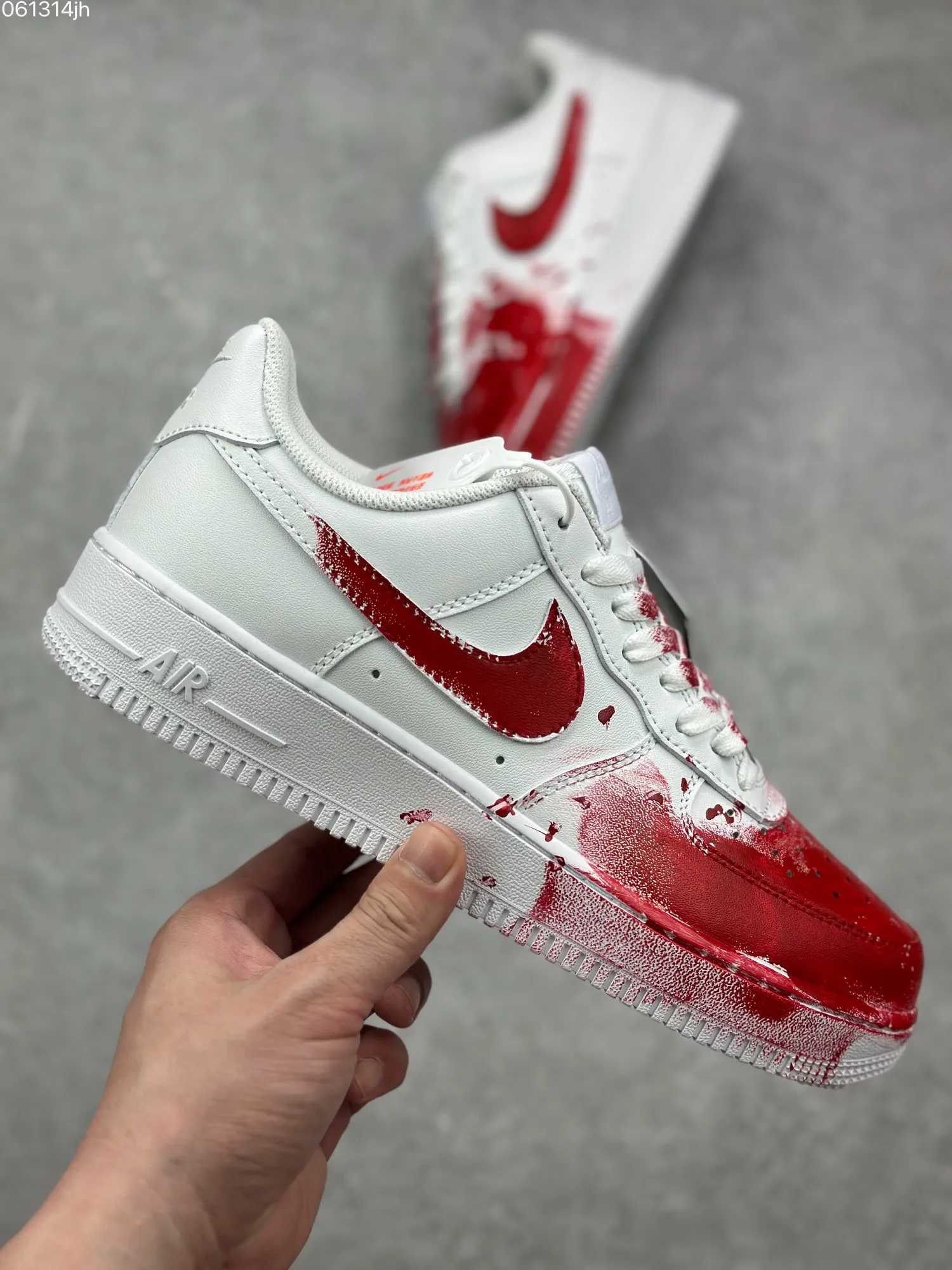 Nike Air Force 1 ’07 Low ‘Crime Scene’ Custom White Red Rep Shoes – Top Fake Nike Sneakers QuickDry 1070