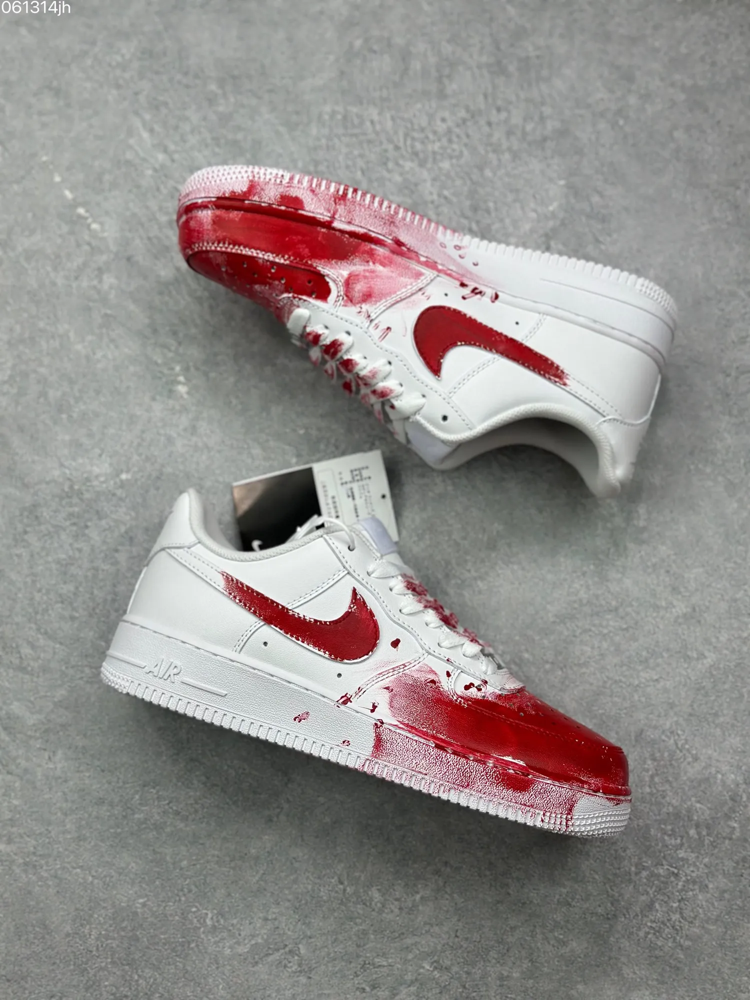 Nike Air Force 1 ’07 Low ‘Crime Scene’ Custom White Red Rep Shoes – Top Fake Nike Sneakers QuickDry 1070