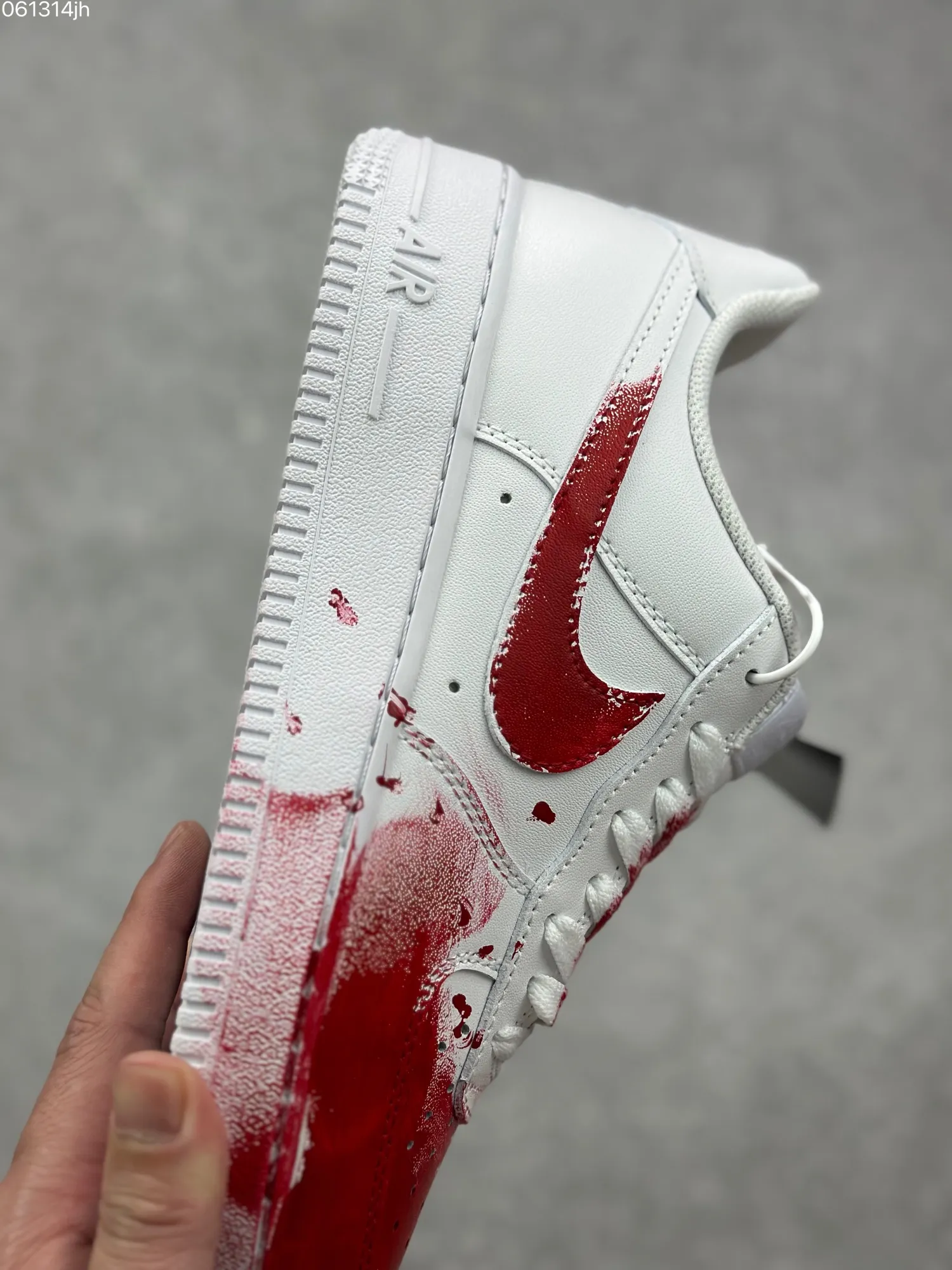 Nike Air Force 1 ’07 Low ‘Crime Scene’ Custom White Red Rep Shoes – Top Fake Nike Sneakers QuickDry 1070