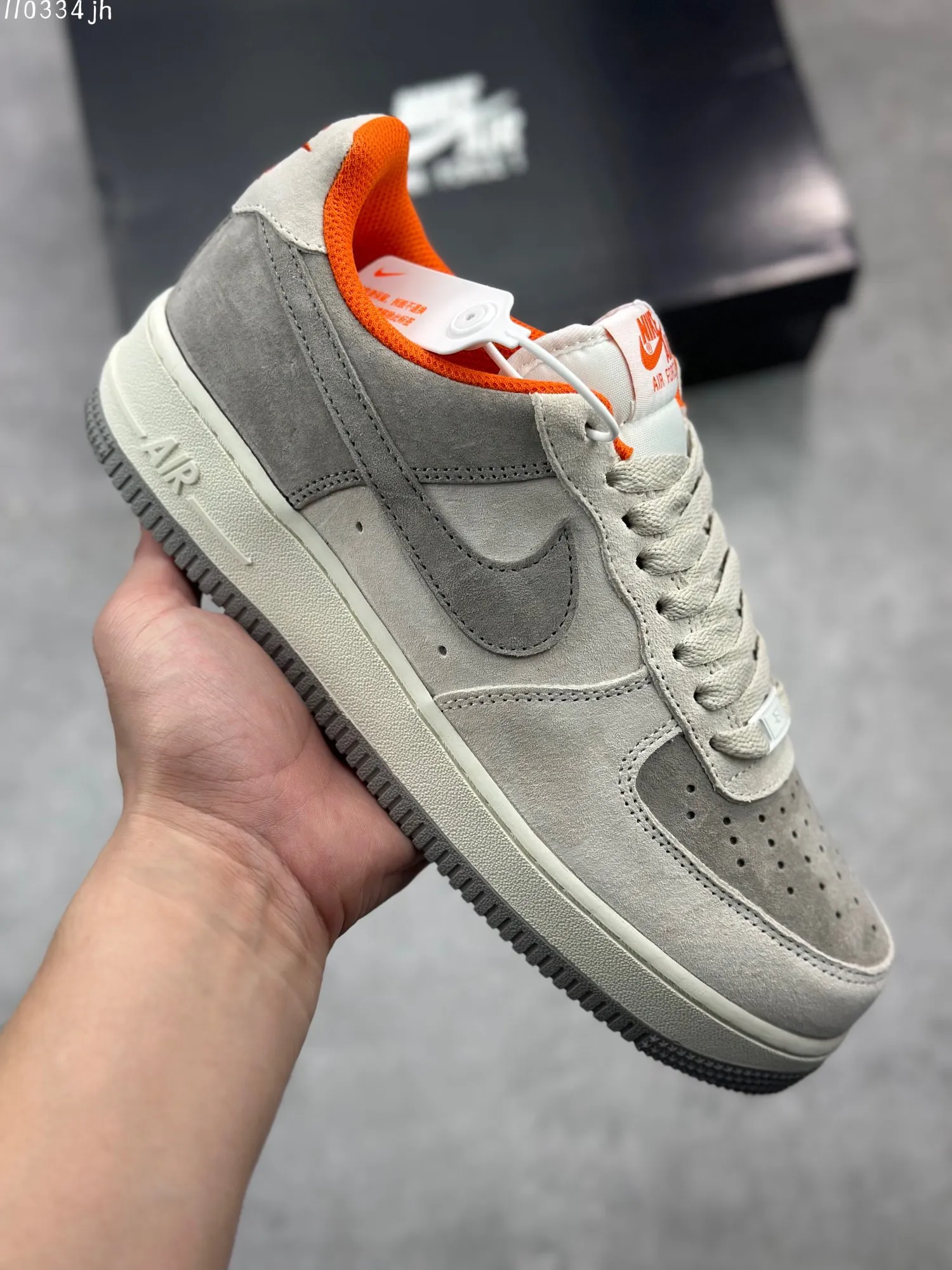 Nike Air Force 1 ’07 Low Grey Orange Suede  Shoes – Top Rep Shoes & Best Replica Sneakers – CQ5059- MoistureWicking 1022