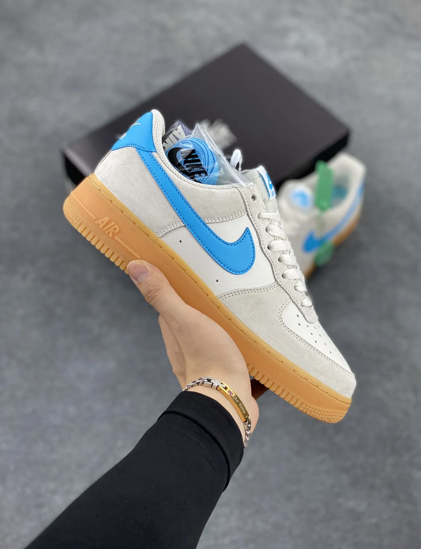 Tailored Nike Air Force 1 ’07 Low Suede Blue Gum – Men’s  Shoes, Light Blue White, FQ8714-003 – Top Rep Shoes & Best Replica Sneakers 1052