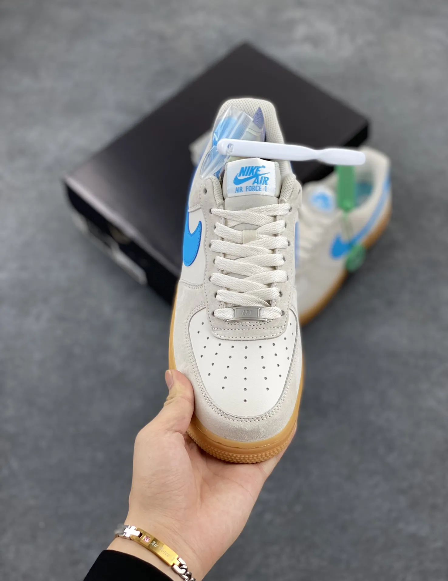 Tailored Nike Air Force 1 ’07 Low Suede Blue Gum – Men’s  Shoes, Light Blue White, FQ8714-003 – Top Rep Shoes & Best Replica Sneakers 1052