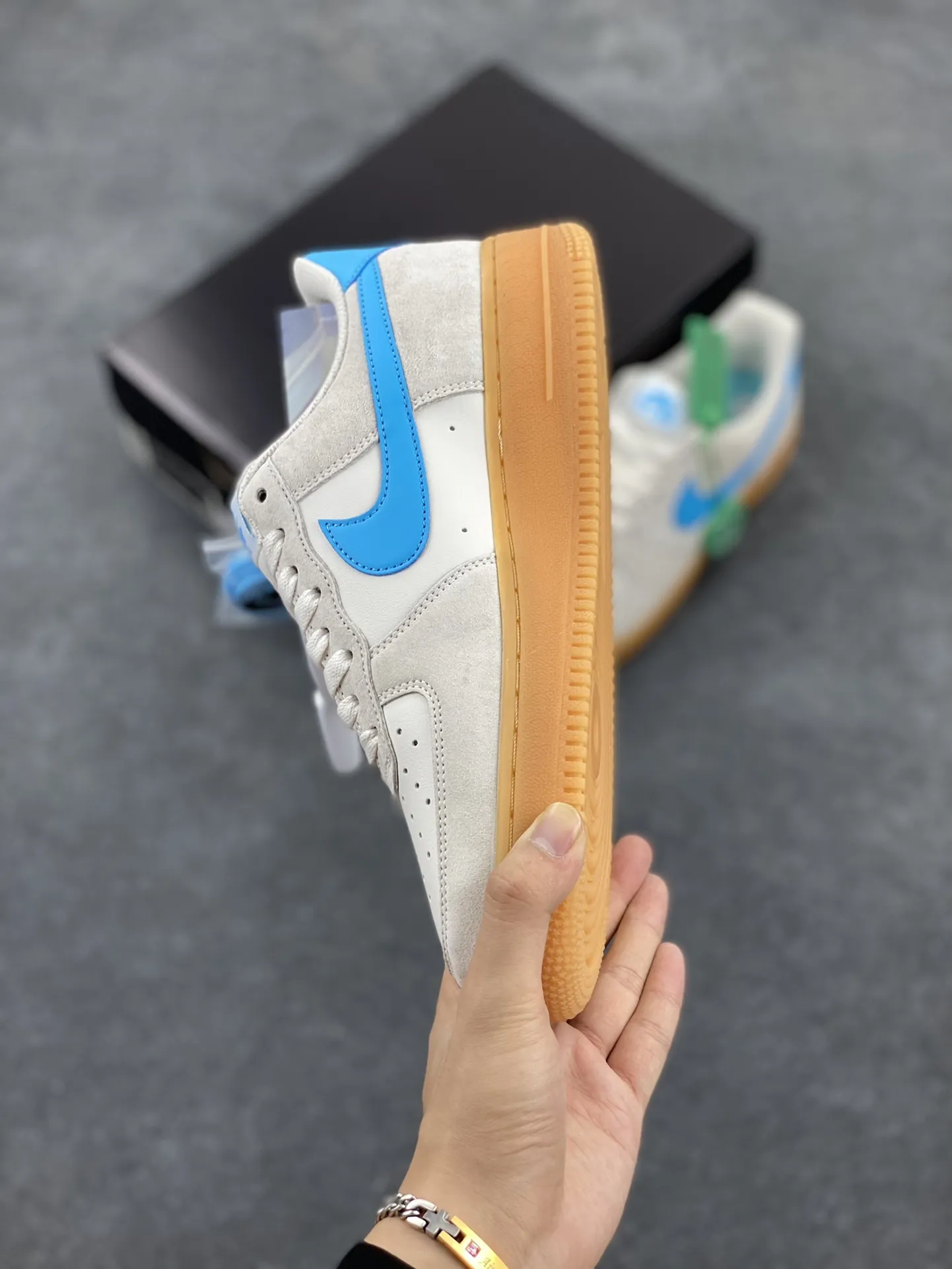 Tailored Nike Air Force 1 ’07 Low Suede Blue Gum – Men’s  Shoes, Light Blue White, FQ8714-003 – Top Rep Shoes & Best Replica Sneakers 1052