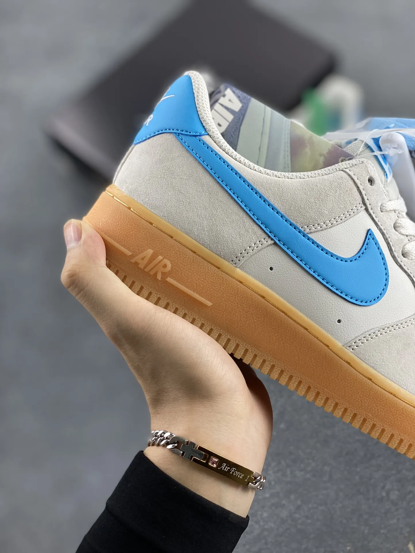 Tailored Nike Air Force 1 ’07 Low Suede Blue Gum – Men’s  Shoes, Light Blue White, FQ8714-003 – Top Rep Shoes & Best Replica Sneakers 1052
