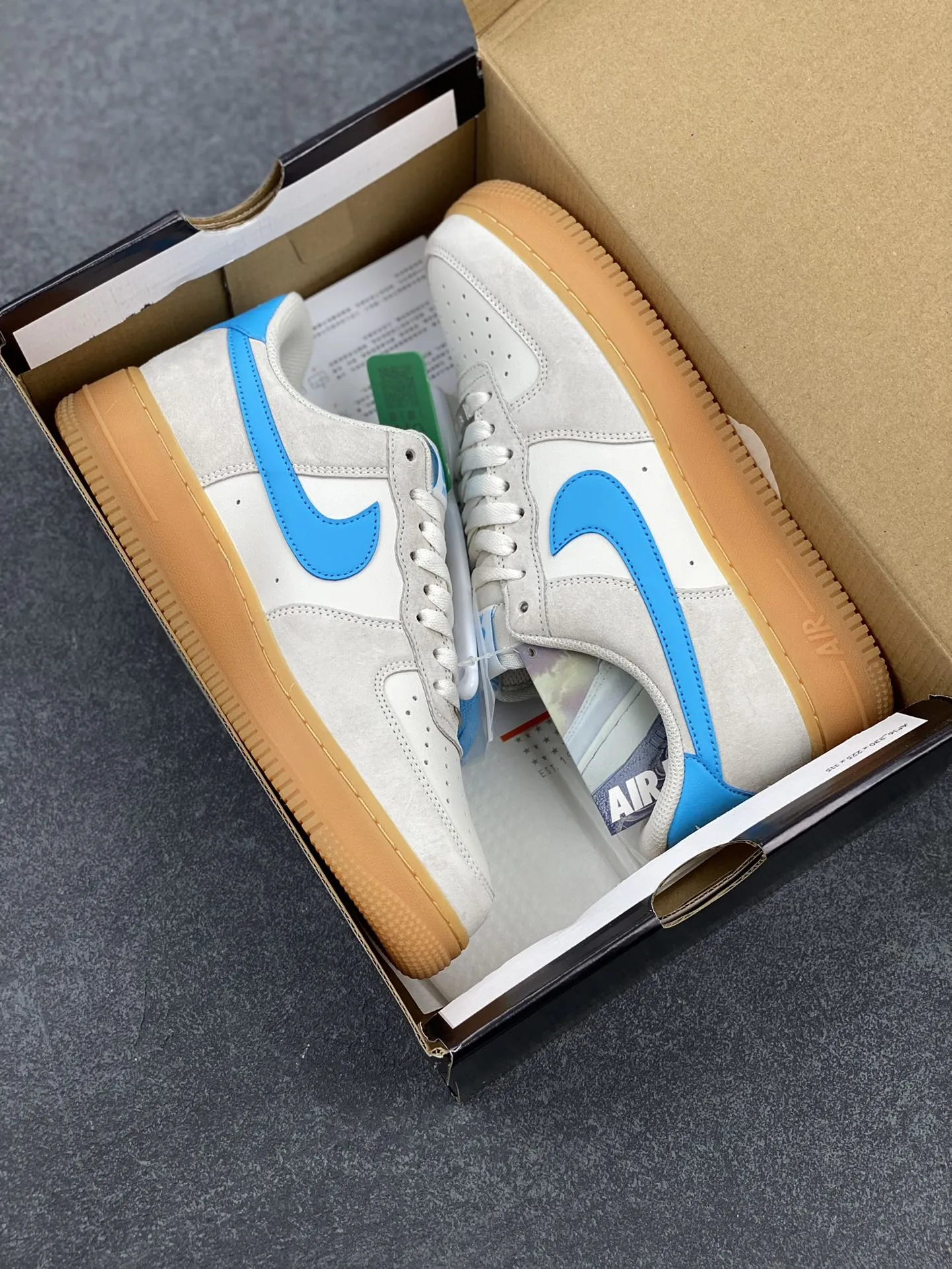 Tailored Nike Air Force 1 ’07 Low Suede Blue Gum – Men’s  Shoes, Light Blue White, FQ8714-003 – Top Rep Shoes & Best Replica Sneakers 1052