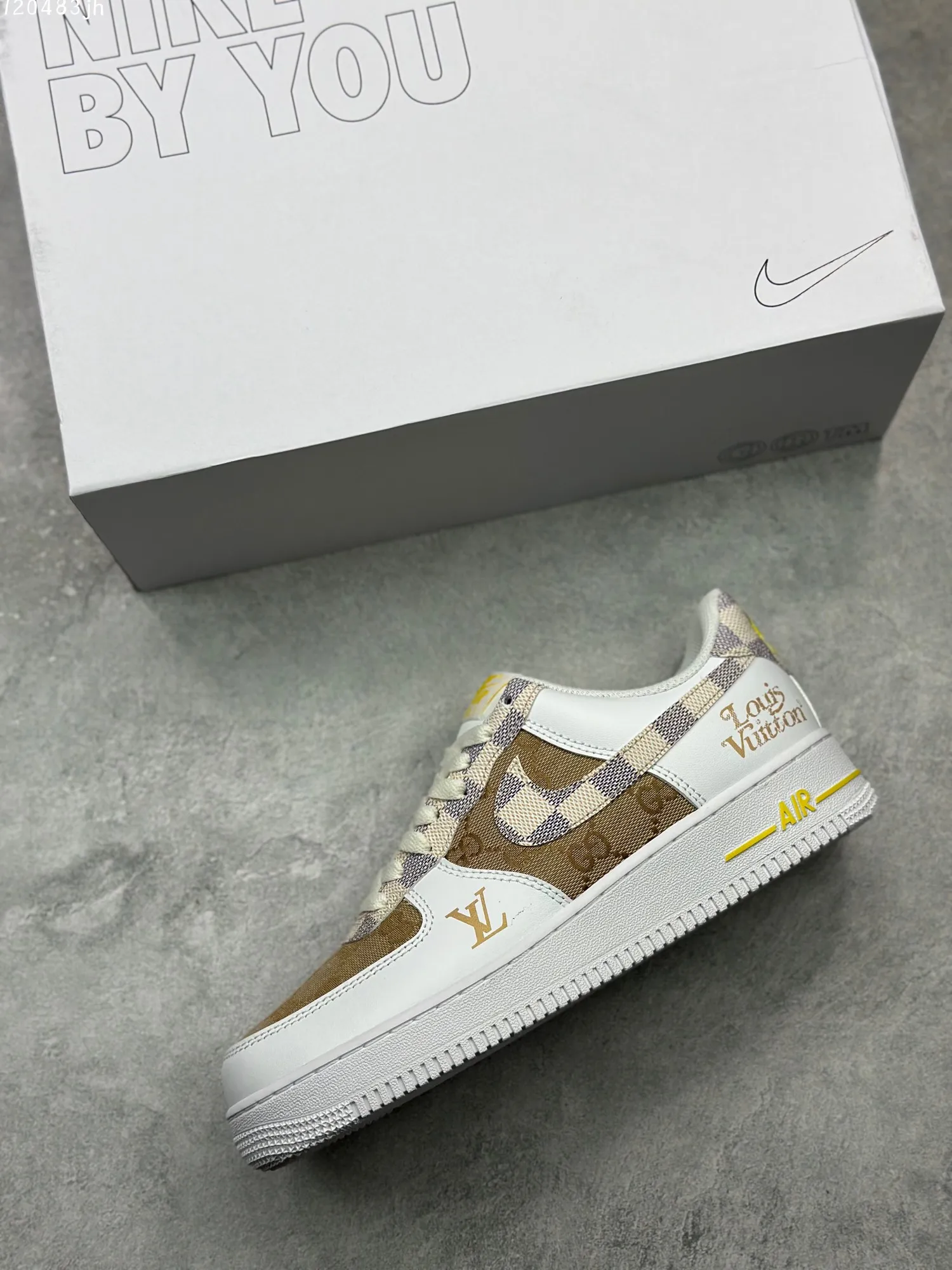 Nike Air Force 1 ’07 Low-Top  Shoes – Beige and White – Custom Design – High Quality Replica – AA1366- WaterResistant 1091