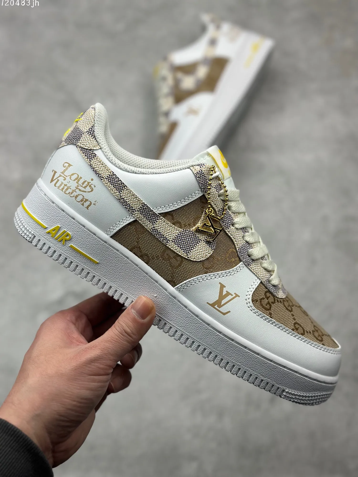 Nike Air Force 1 ’07 Low-Top  Shoes – Beige and White – Custom Design – High Quality Replica – AA1366- WaterResistant 1091