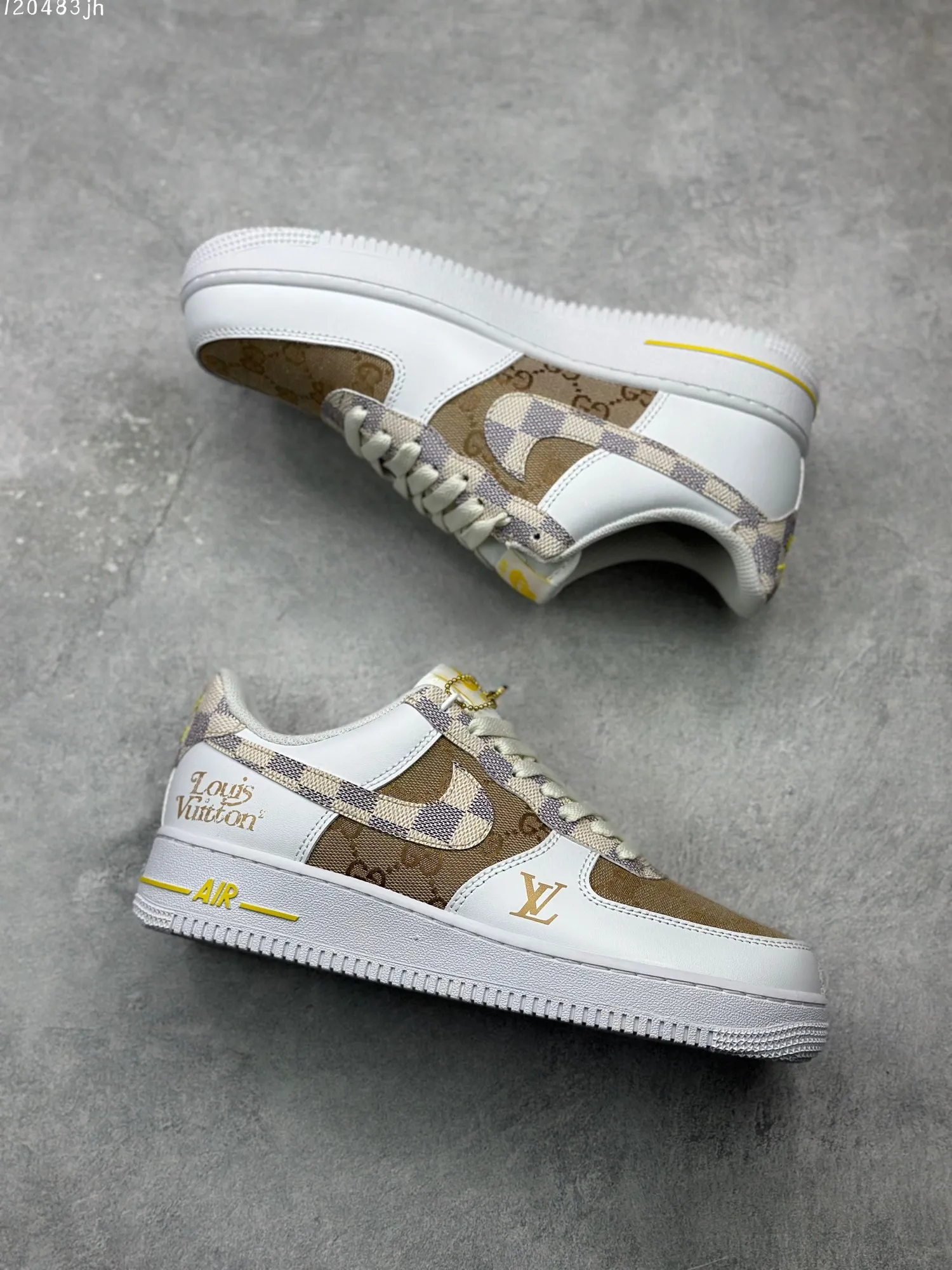 Nike Air Force 1 ’07 Low-Top  Shoes – Beige and White – Custom Design – High Quality Replica – AA1366- WaterResistant 1091