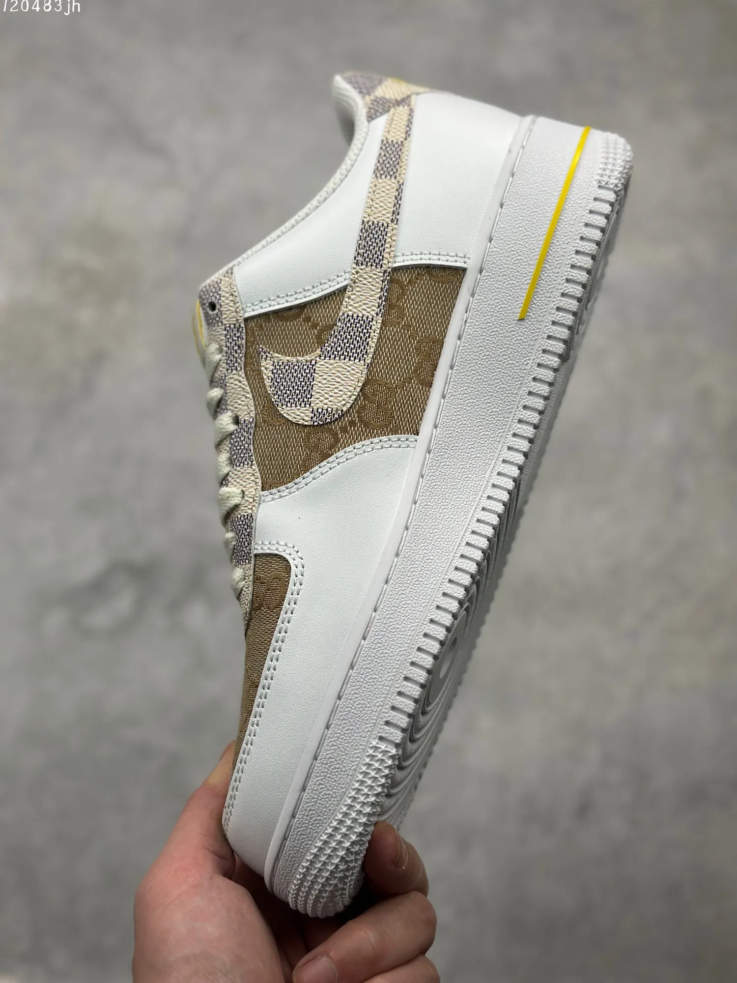 Nike Air Force 1 ’07 Low-Top  Shoes – Beige and White – Custom Design – High Quality Replica – AA1366- WaterResistant 1091