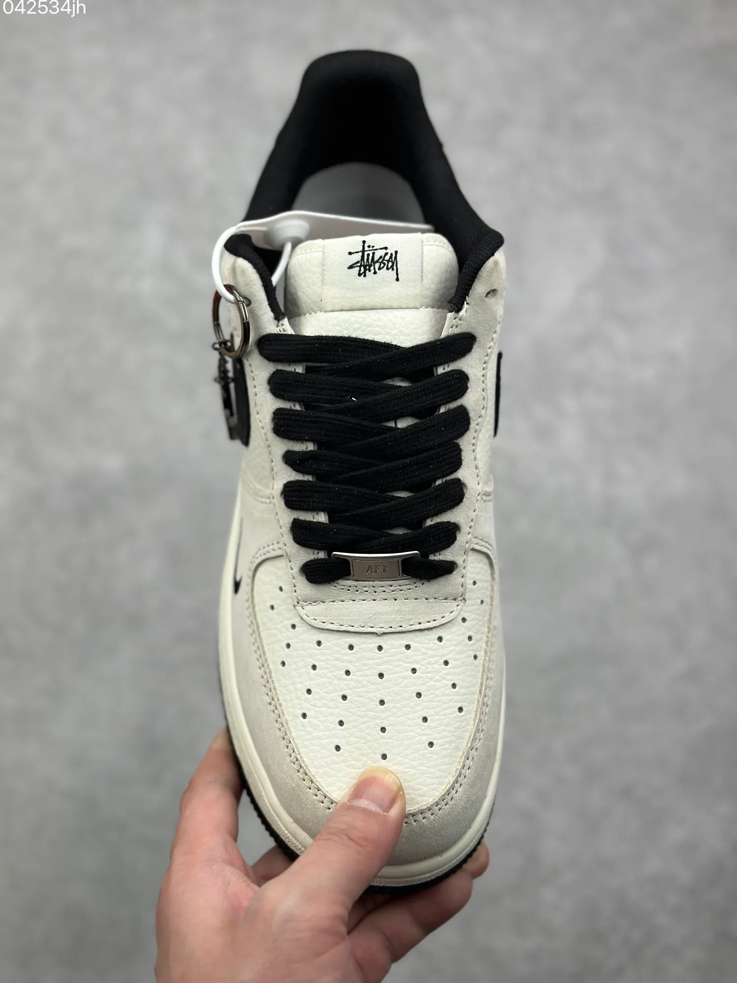 MoistureWicking Nike Air Force 1 ’07 Low x Stussy – Light Grey Black ‘Pig Suede’ – Limited Edition Rep Shoes & Best Replica Sneakers 1000