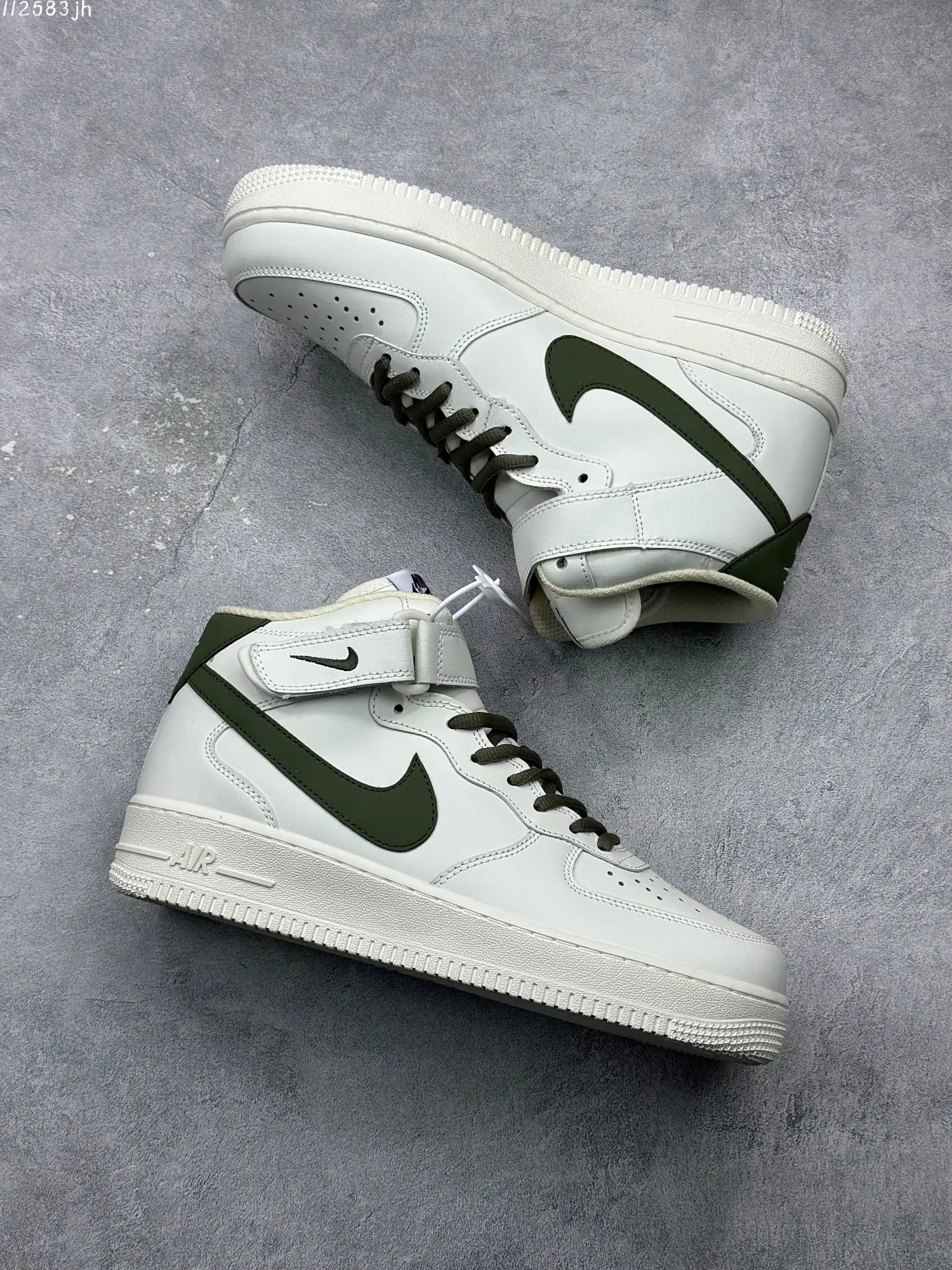 Breathable Nike Air Force 1 ’07 Mid – Cream Olive Green – Authentic Style Rep Shoes – Best Replica Sneakers (LZ6819- 1014