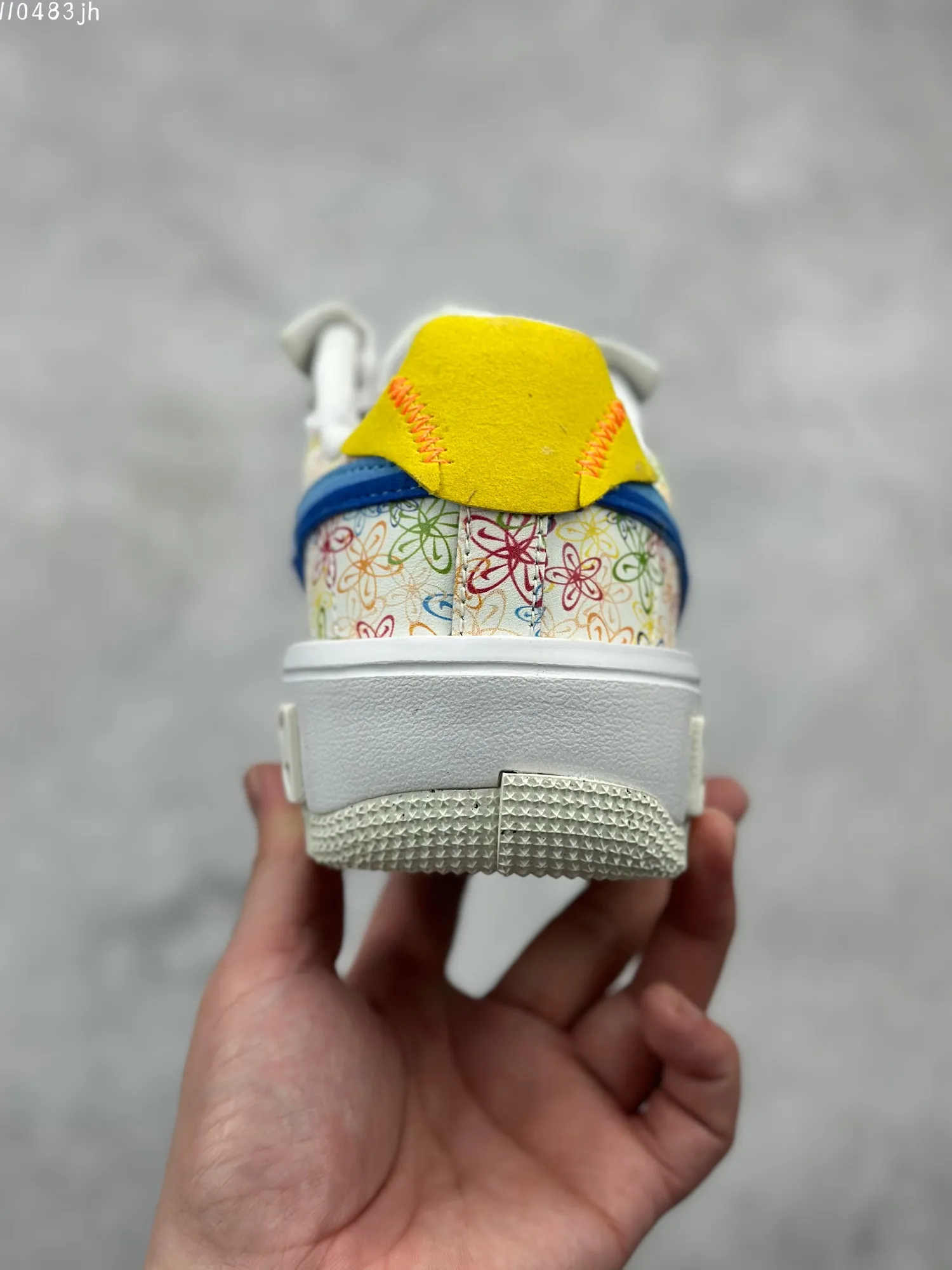 Compact Nike Air Force 1 Fontanka “Floral” – White Blue Yellow, Low-Top Rep Shoes, Best Replica Sneakers 1019