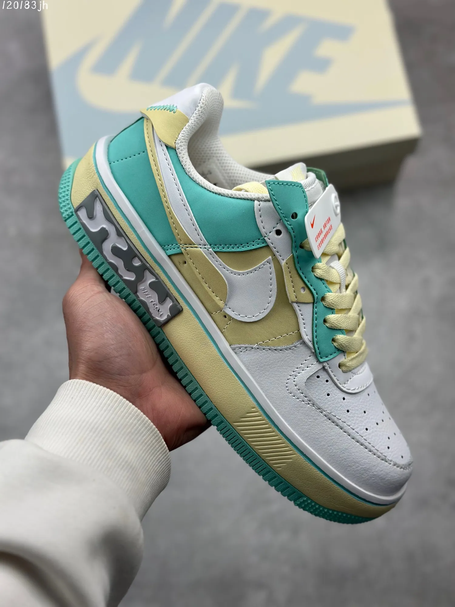ZipUp Nike Air Force 1 Fontanka “Iced Lemon” – White Mint Green Yellow – Platform Rep Shoes & Best Replica Sneakers 1006