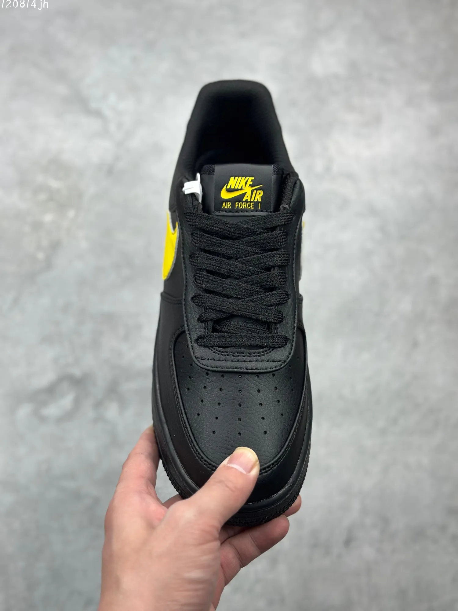 Nike Air Force 1 Low ’07 Black Yellow Swoosh  Sneakers – High Quality Replica Shoes CI9553- Flexible 1089