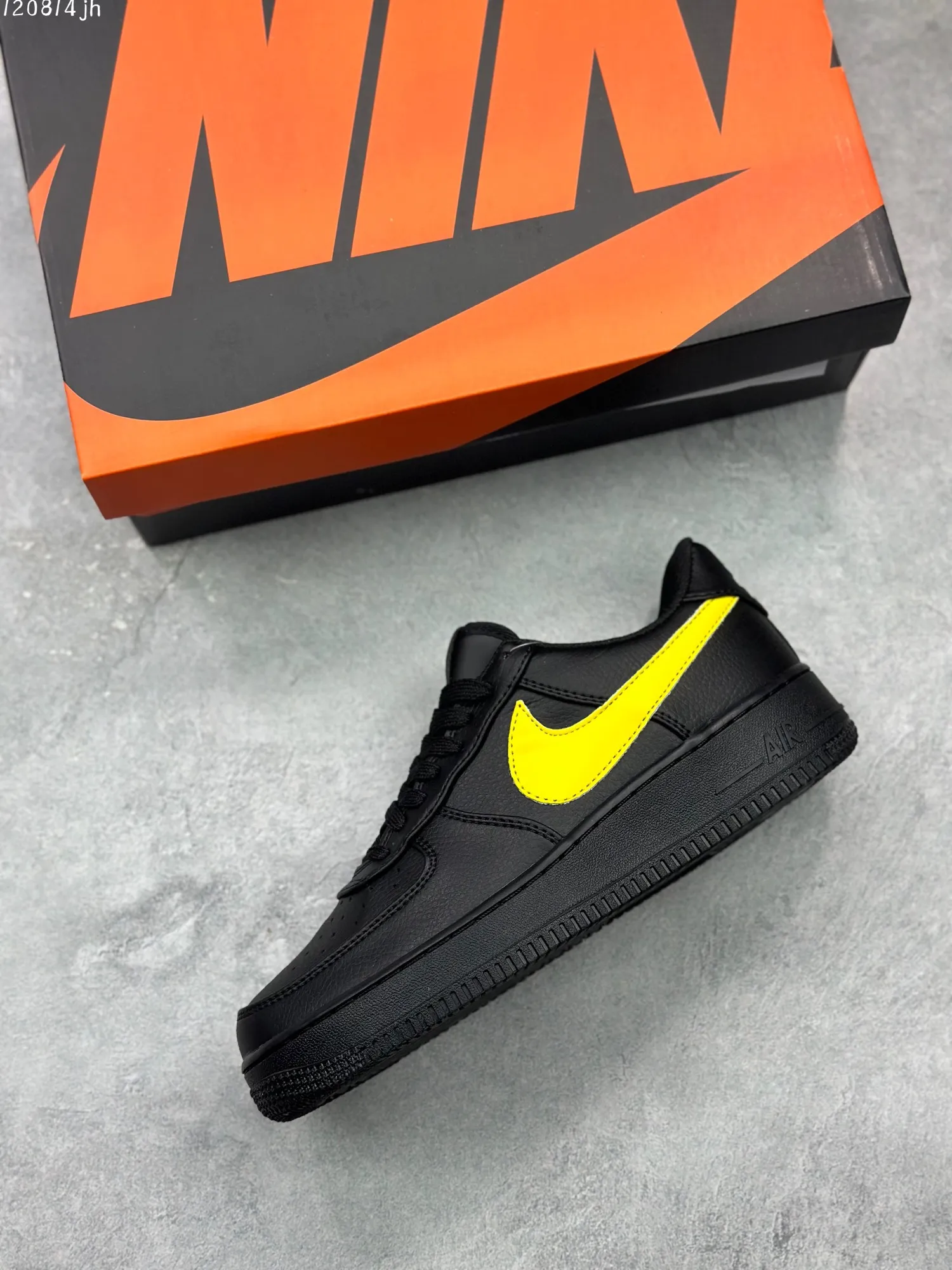 Nike Air Force 1 Low ’07 Black Yellow Swoosh  Sneakers – High Quality Replica Shoes CI9553- Flexible 1089