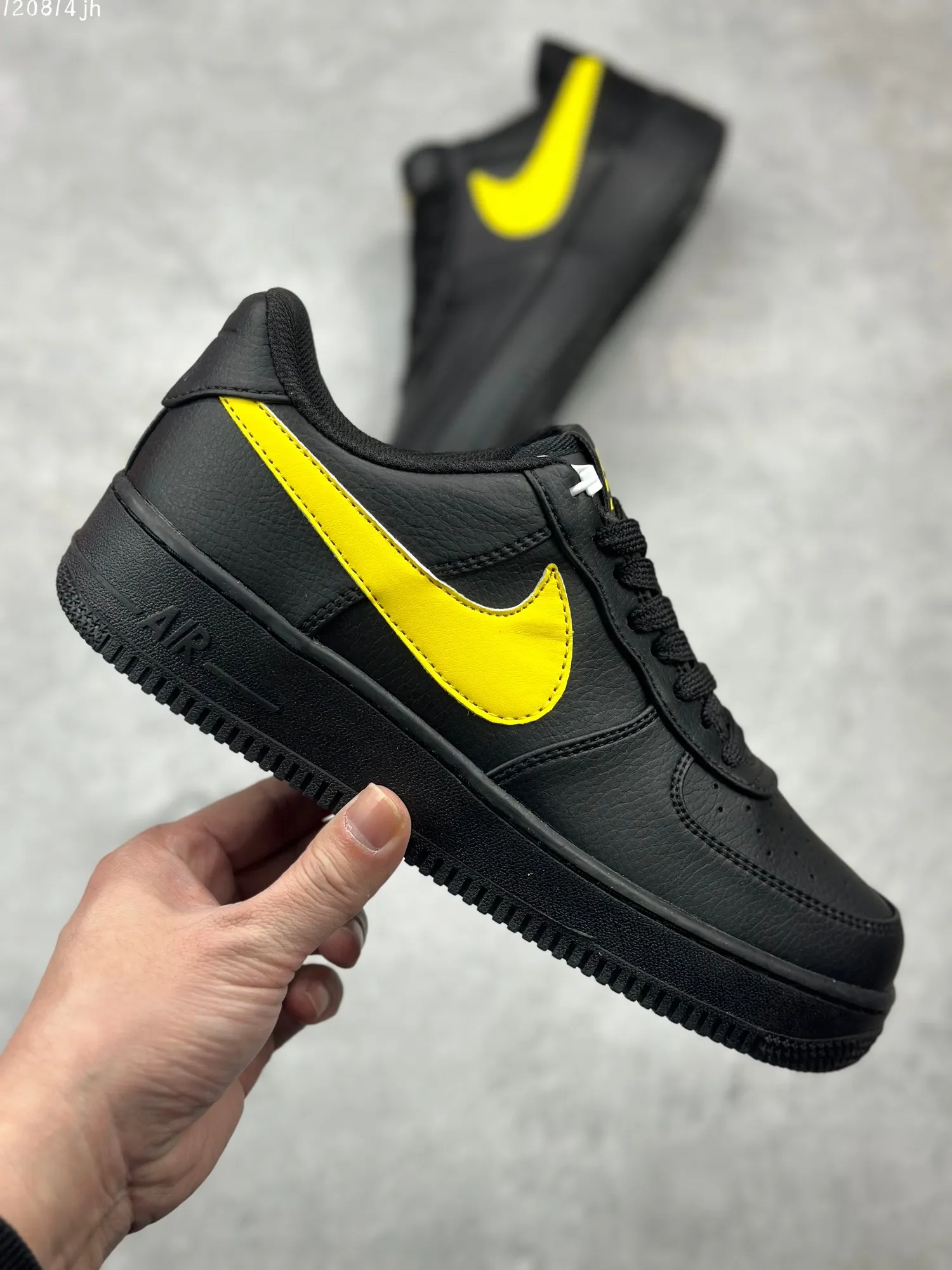 Nike Air Force 1 Low ’07 Black Yellow Swoosh  Sneakers – High Quality Replica Shoes CI9553- Flexible 1089
