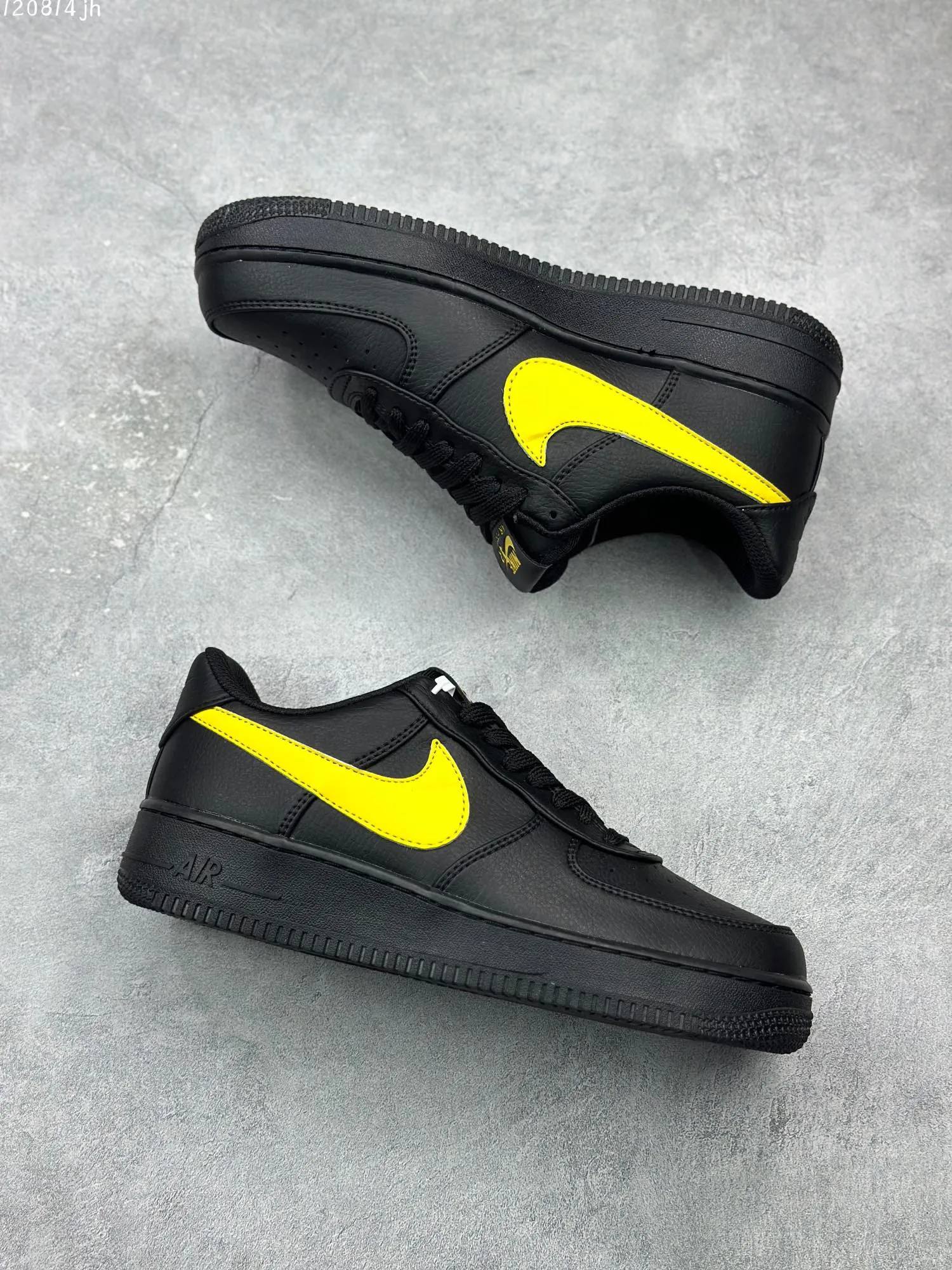Nike Air Force 1 Low ’07 Black Yellow Swoosh  Sneakers – High Quality Replica Shoes CI9553- Flexible 1089