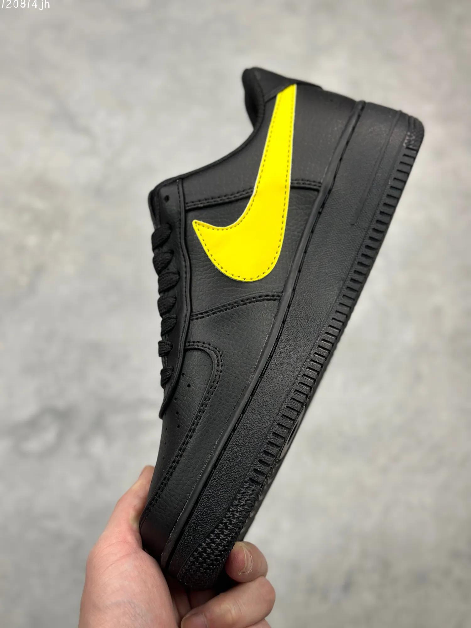 Nike Air Force 1 Low ’07 Black Yellow Swoosh  Sneakers – High Quality Replica Shoes CI9553- Flexible 1089