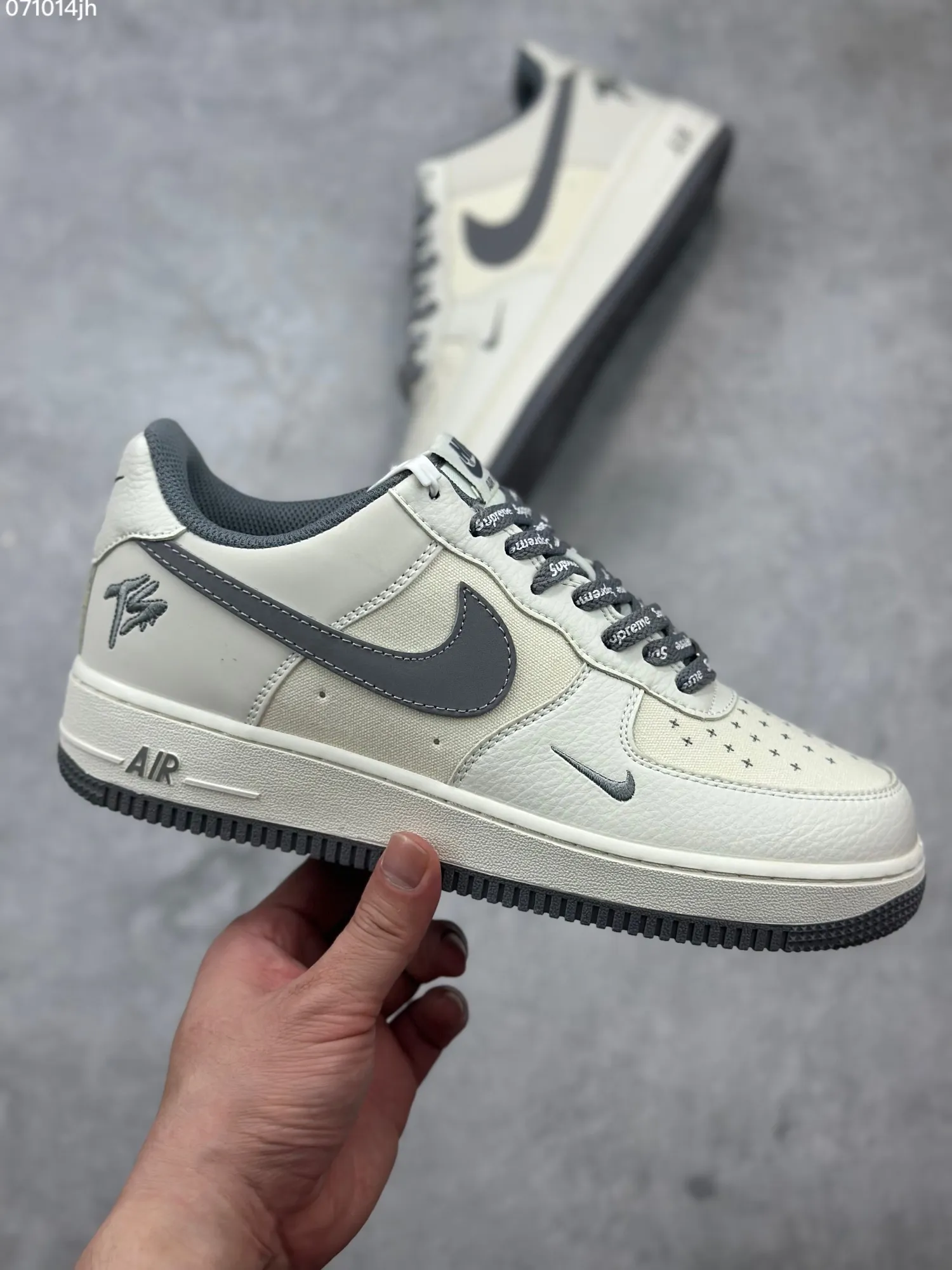 Sophisticated Nike Air Force 1 Low ’07 “Cream Grey”  Sneakers – Custom Leather, Full Air Sole, Various Sizes, Top Rep Shoes, Best Replica Sneakers 1058