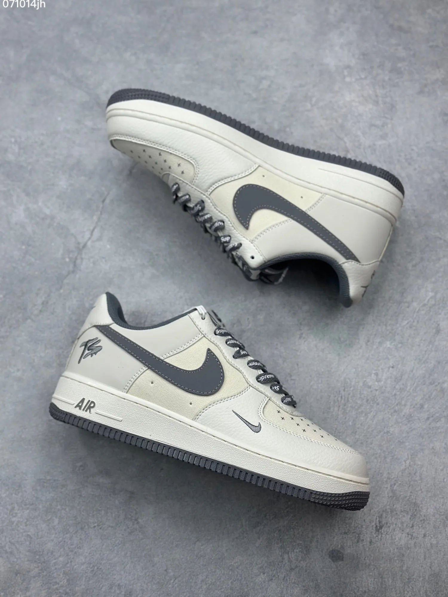 Sophisticated Nike Air Force 1 Low ’07 “Cream Grey”  Sneakers – Custom Leather, Full Air Sole, Various Sizes, Top Rep Shoes, Best Replica Sneakers 1058
