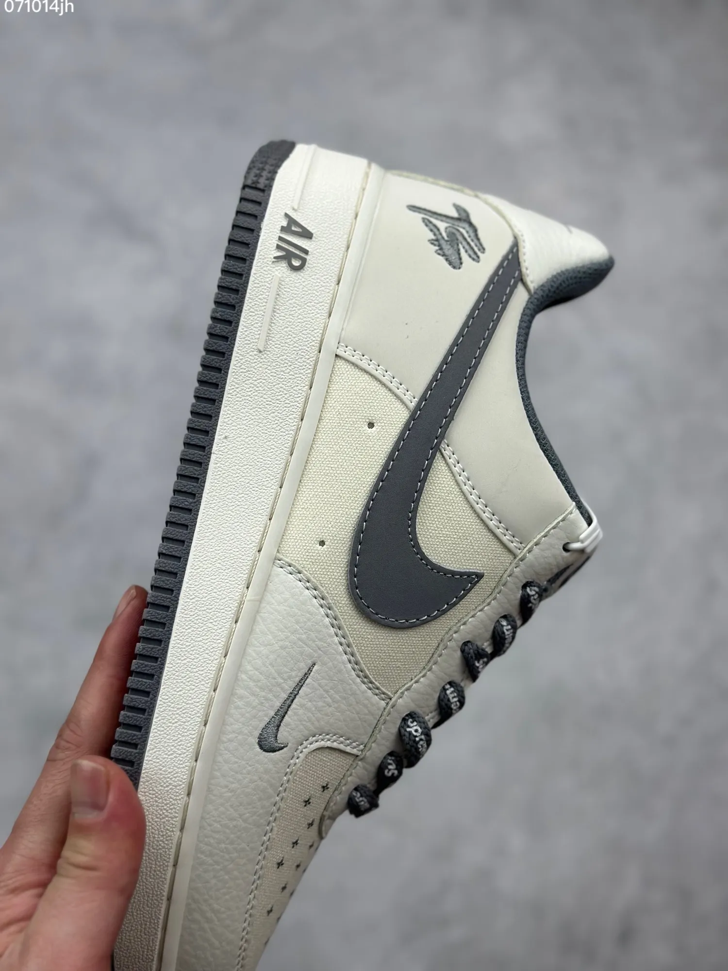 Sophisticated Nike Air Force 1 Low ’07 “Cream Grey”  Sneakers – Custom Leather, Full Air Sole, Various Sizes, Top Rep Shoes, Best Replica Sneakers 1058