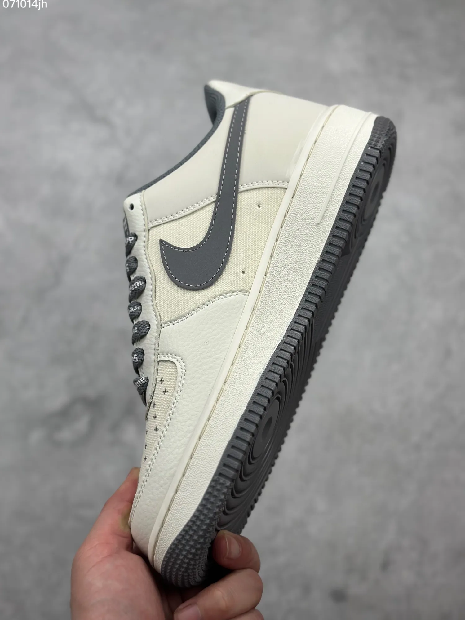 Sophisticated Nike Air Force 1 Low ’07 “Cream Grey”  Sneakers – Custom Leather, Full Air Sole, Various Sizes, Top Rep Shoes, Best Replica Sneakers 1058