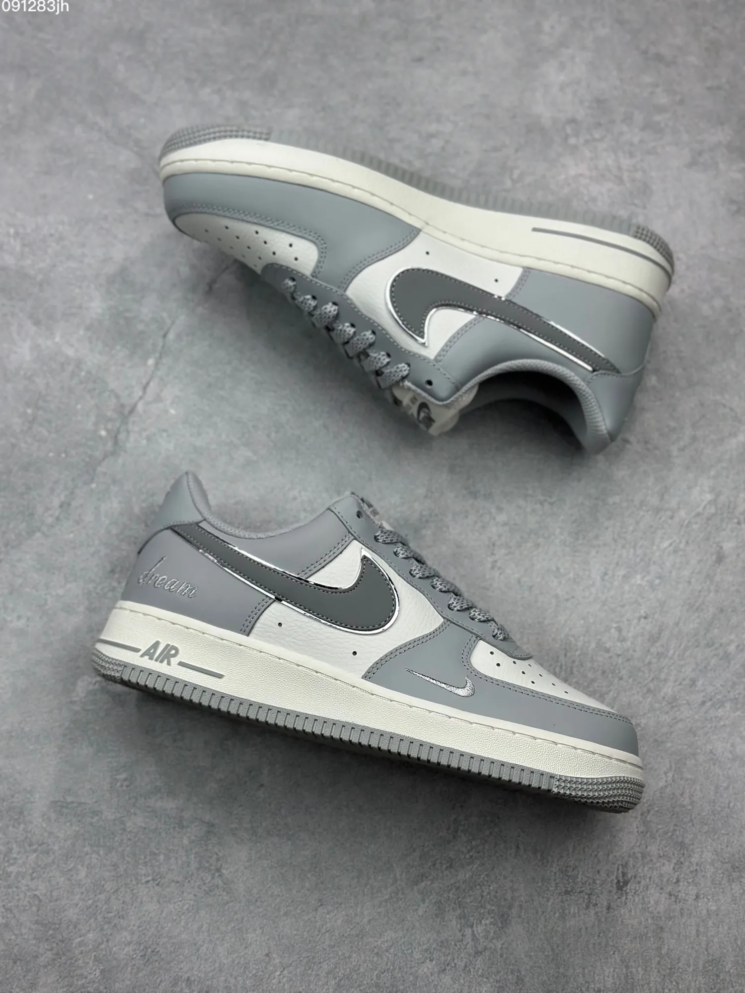 RelaxedFit Nike Air Force 1 Low ’07 “Dream” – Light Grey White Custom Low-Top Rep Shoes & Top Replica Sneakers 1032