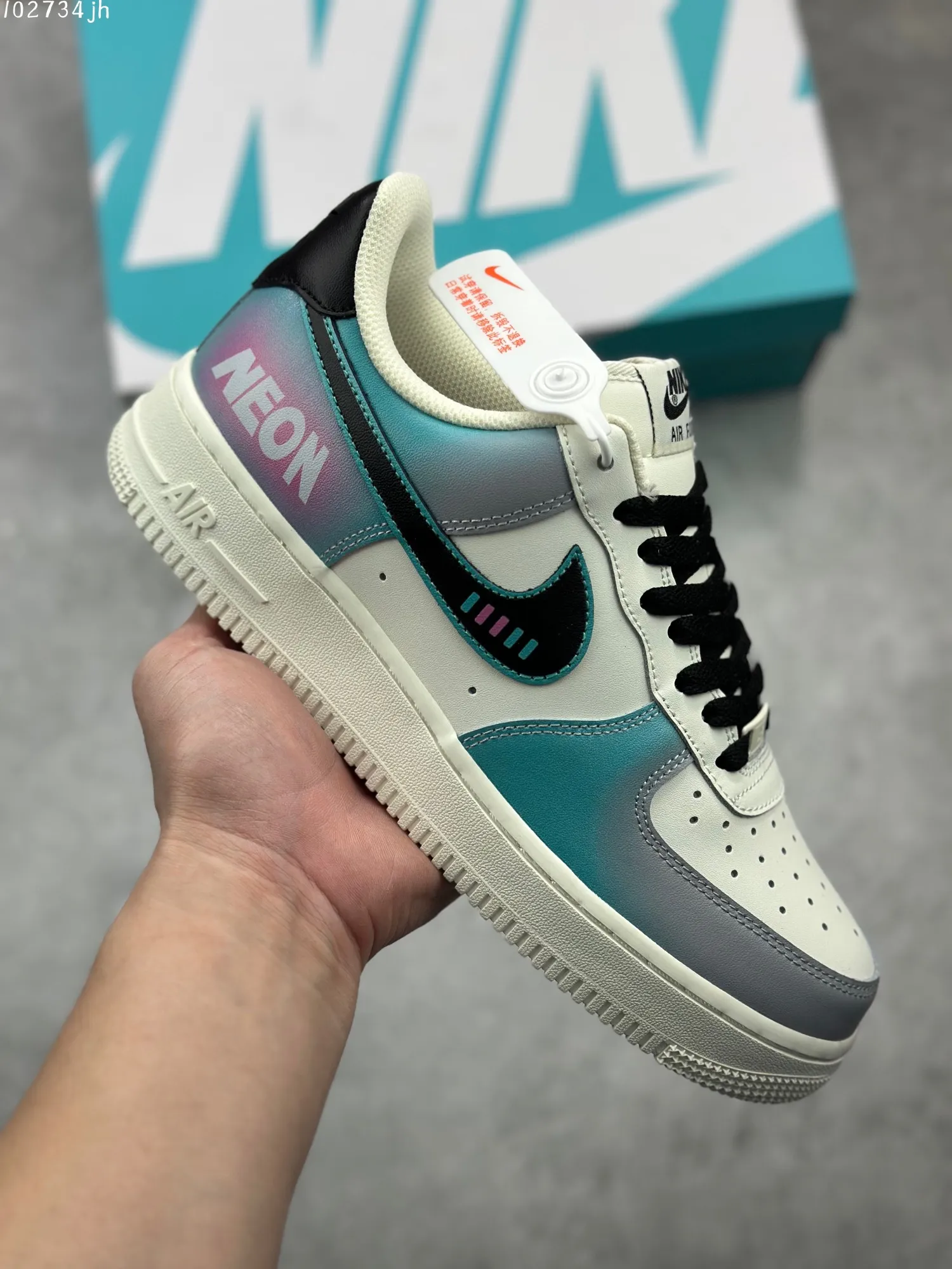 FreshLook Nike Air Force 1 Low ’07 E-Sports Graffiti – White Teal Black Custom Low-Top Rep Shoes & Best Replica Sneakers 1021