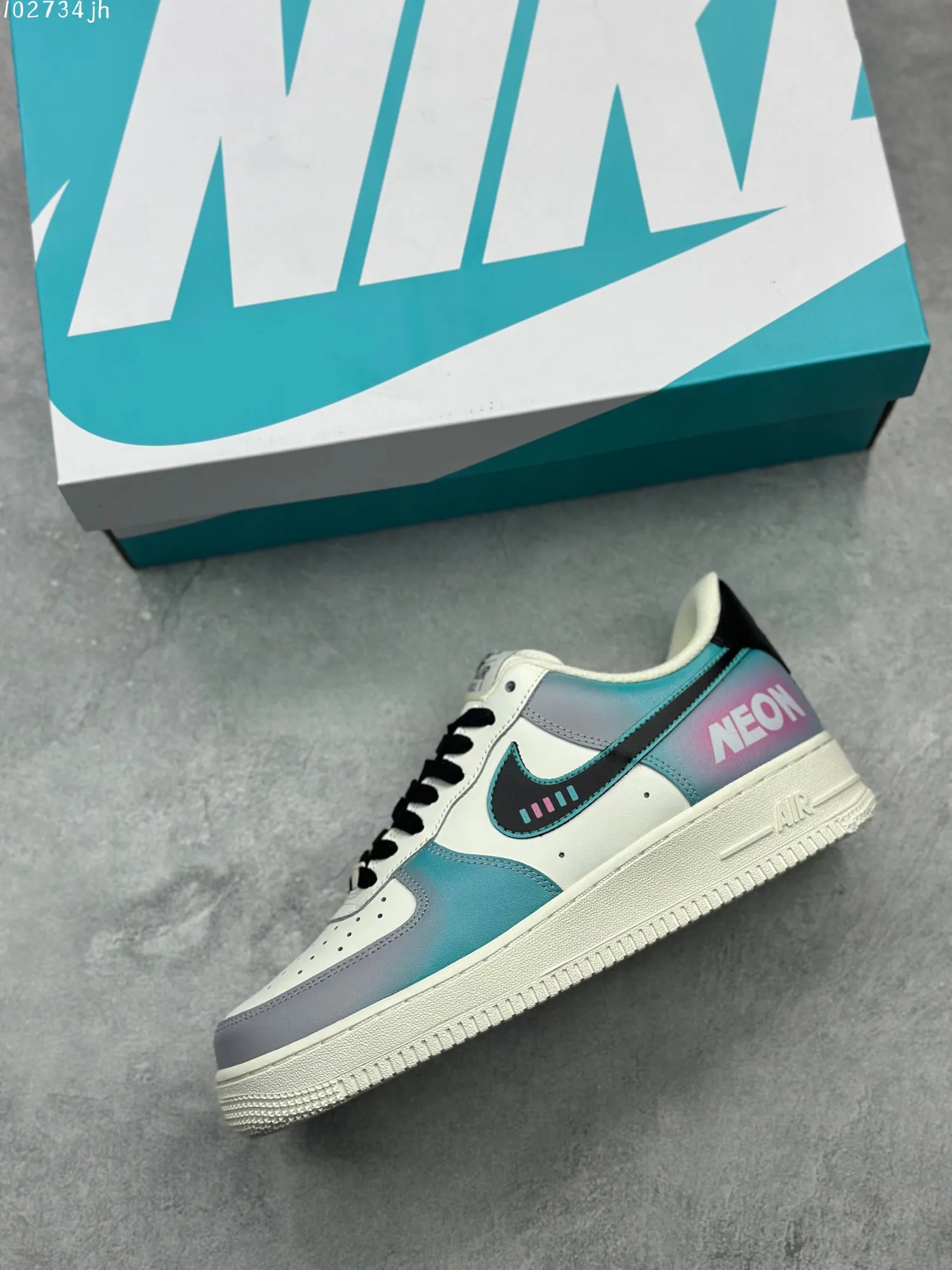 FreshLook Nike Air Force 1 Low ’07 E-Sports Graffiti – White Teal Black Custom Low-Top Rep Shoes & Best Replica Sneakers 1021