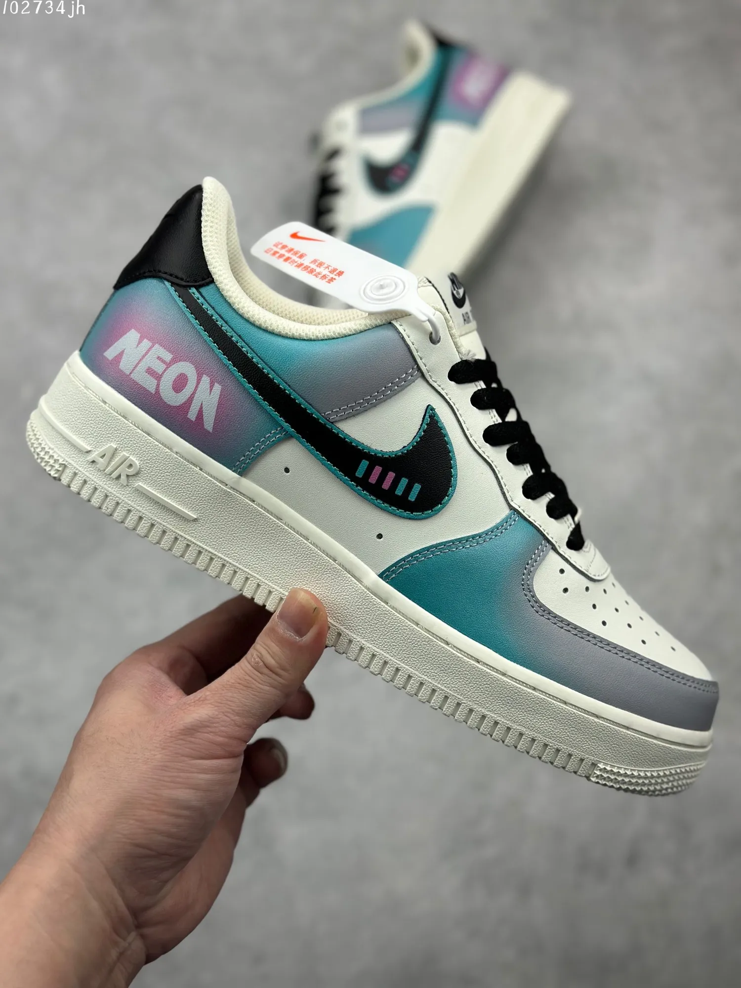 FreshLook Nike Air Force 1 Low ’07 E-Sports Graffiti – White Teal Black Custom Low-Top Rep Shoes & Best Replica Sneakers 1021