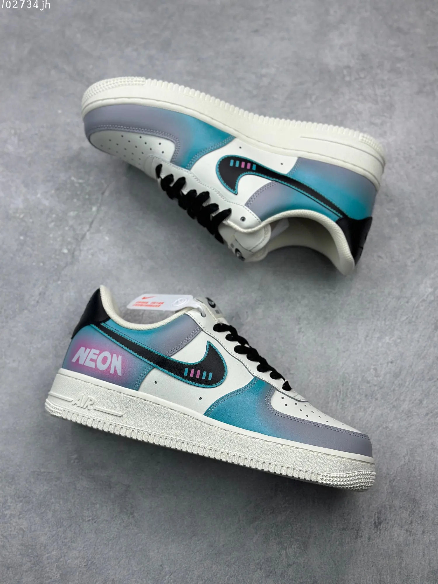 FreshLook Nike Air Force 1 Low ’07 E-Sports Graffiti – White Teal Black Custom Low-Top Rep Shoes & Best Replica Sneakers 1021