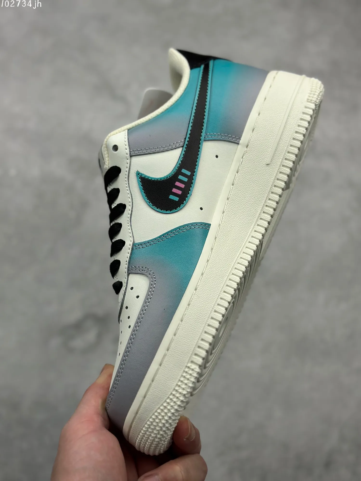 FreshLook Nike Air Force 1 Low ’07 E-Sports Graffiti – White Teal Black Custom Low-Top Rep Shoes & Best Replica Sneakers 1021