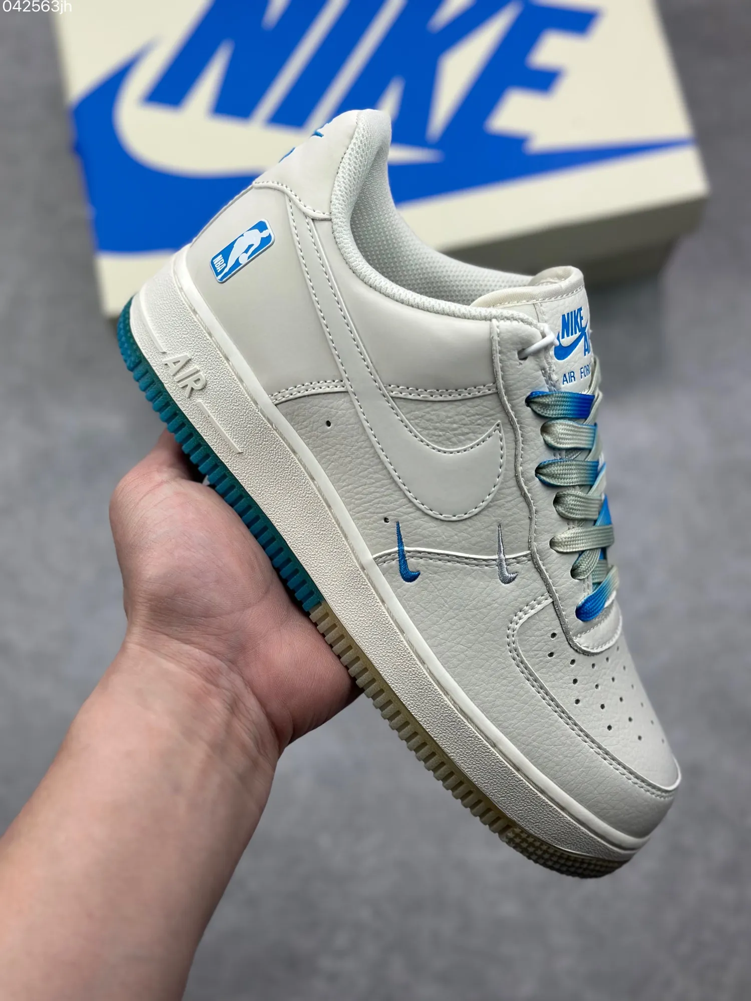 Nike Air Force 1 Low ’07 NBA All-Star White Blue  Sneakers – Limited Edition Rep Shoes & Best Replica Sneakers SmoothTexture 1002