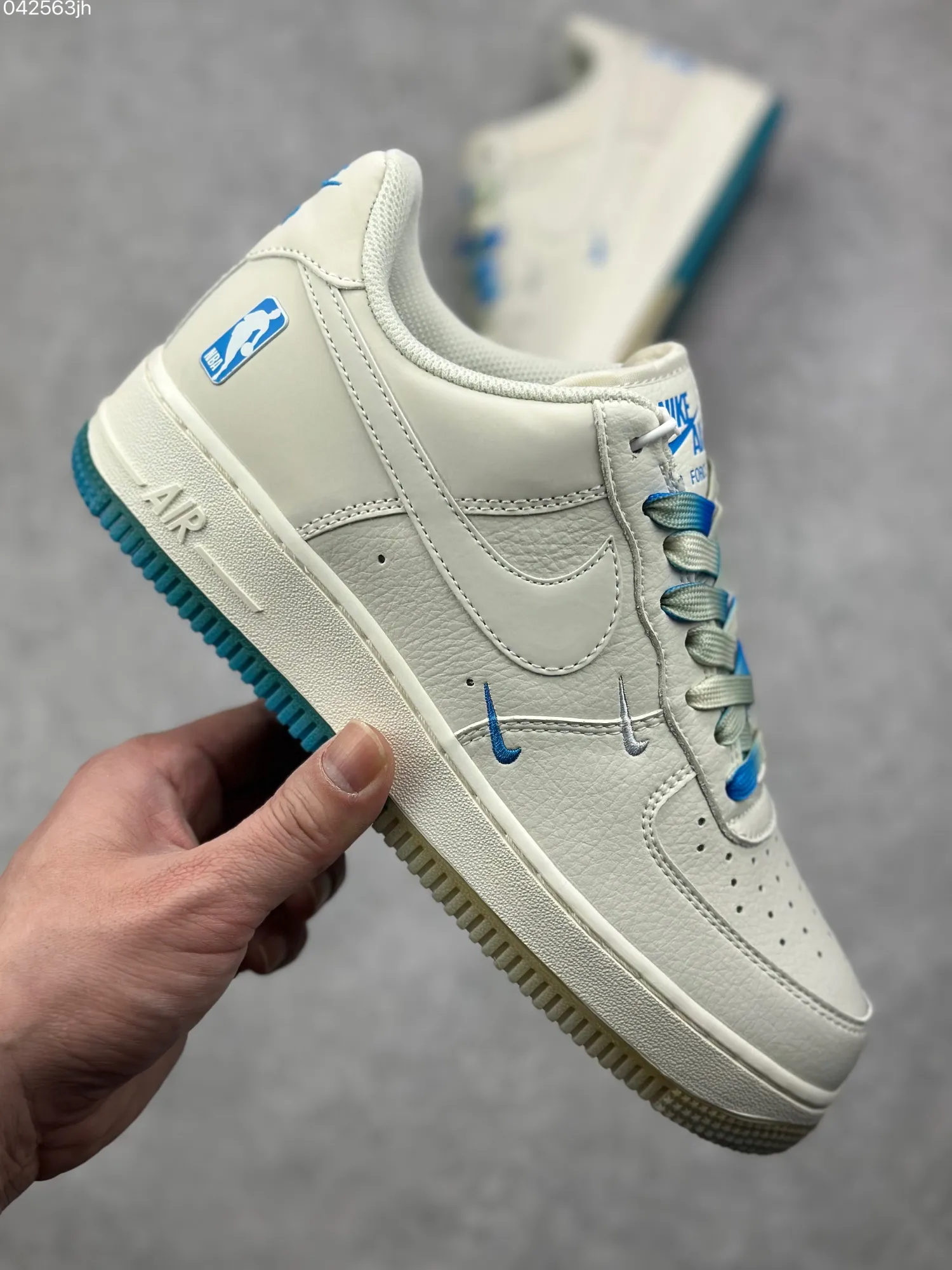 Nike Air Force 1 Low ’07 NBA All-Star White Blue  Sneakers – Limited Edition Rep Shoes & Best Replica Sneakers SmoothTexture 1002